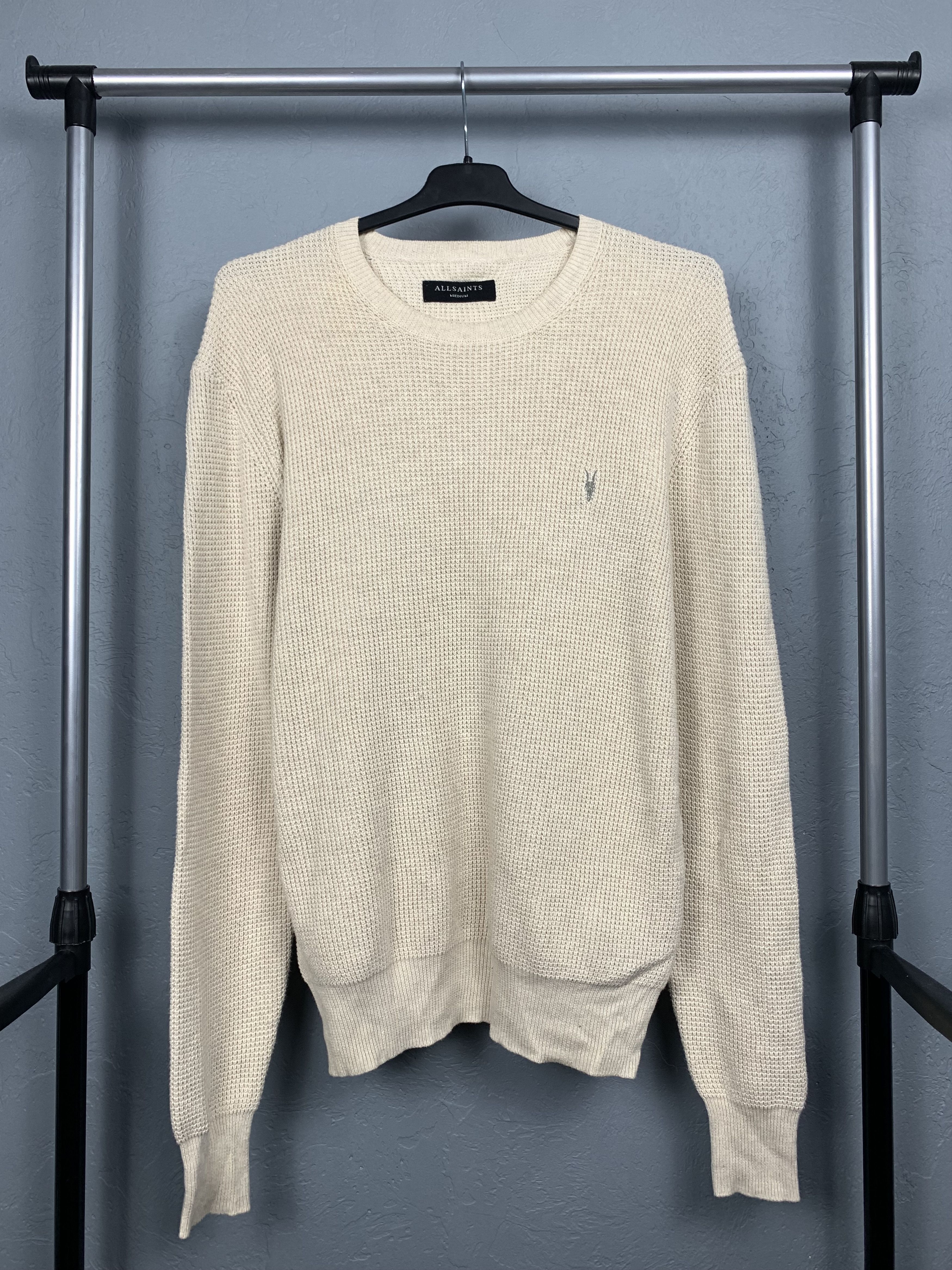 Allsaints Allsaints Mens Trias Crew Neck Cotton Knit Sweater Size US M / EU 48-50 / 2 - 1 Thumbnail