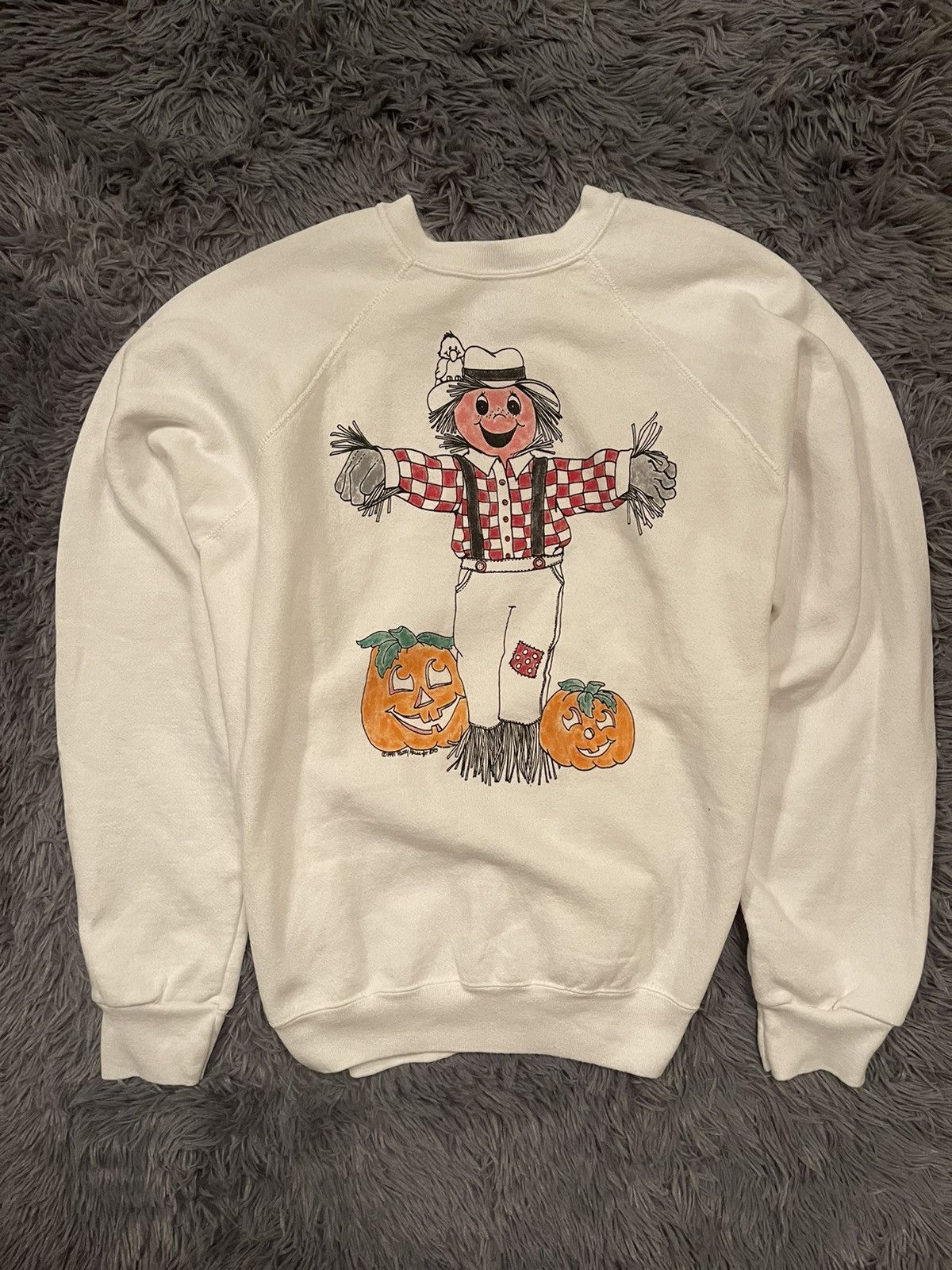 Tultex × Vintage Tultex 1991 vintage scarecrow print 90s sweatshirt Size US XL / EU 56 / 4 - 1 Thumbnail