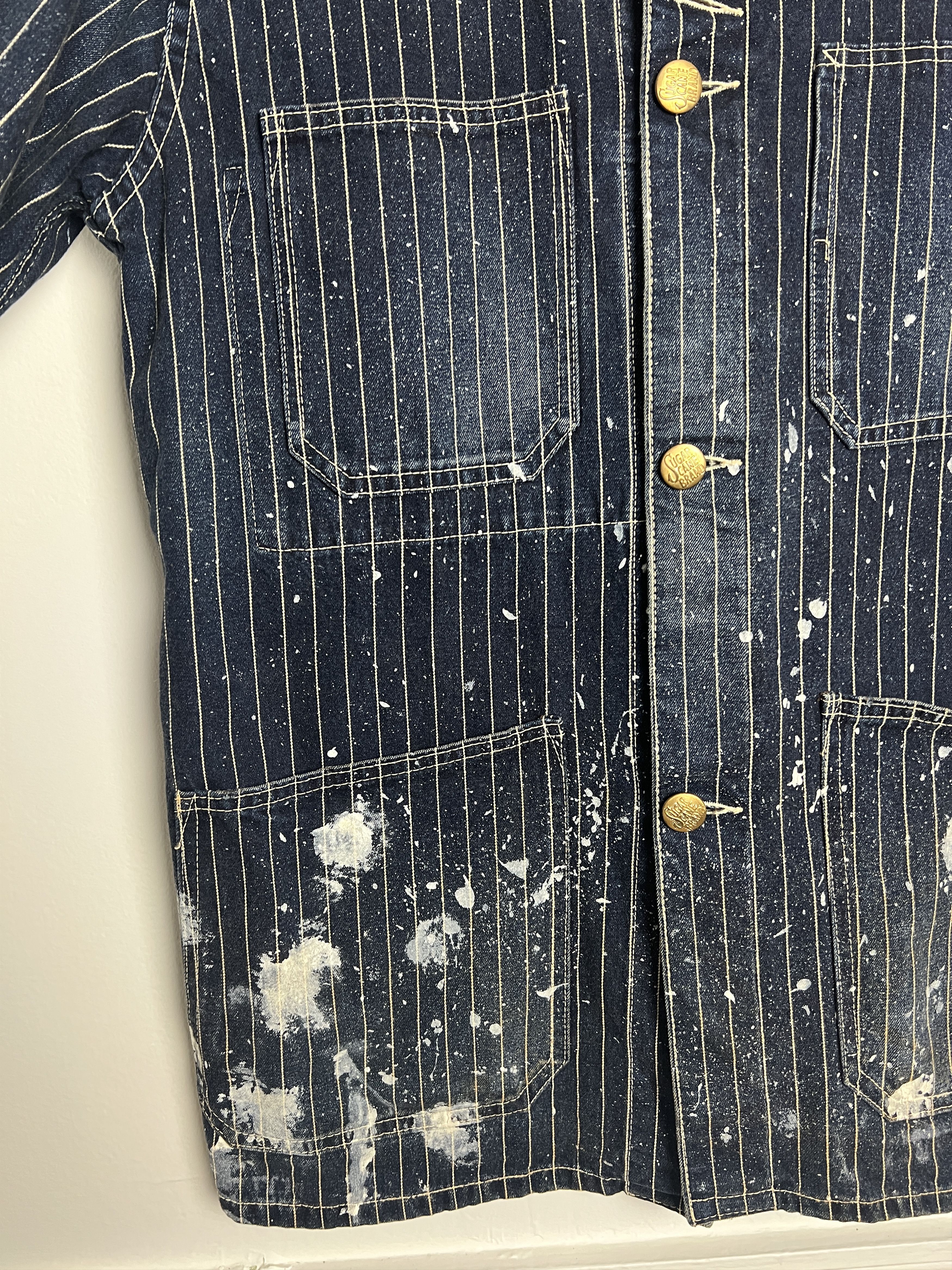 Sugar Cane Paint Splattered Wabash Denim Work Jacket Size US M / EU 48-50 / 2 - 4 Thumbnail