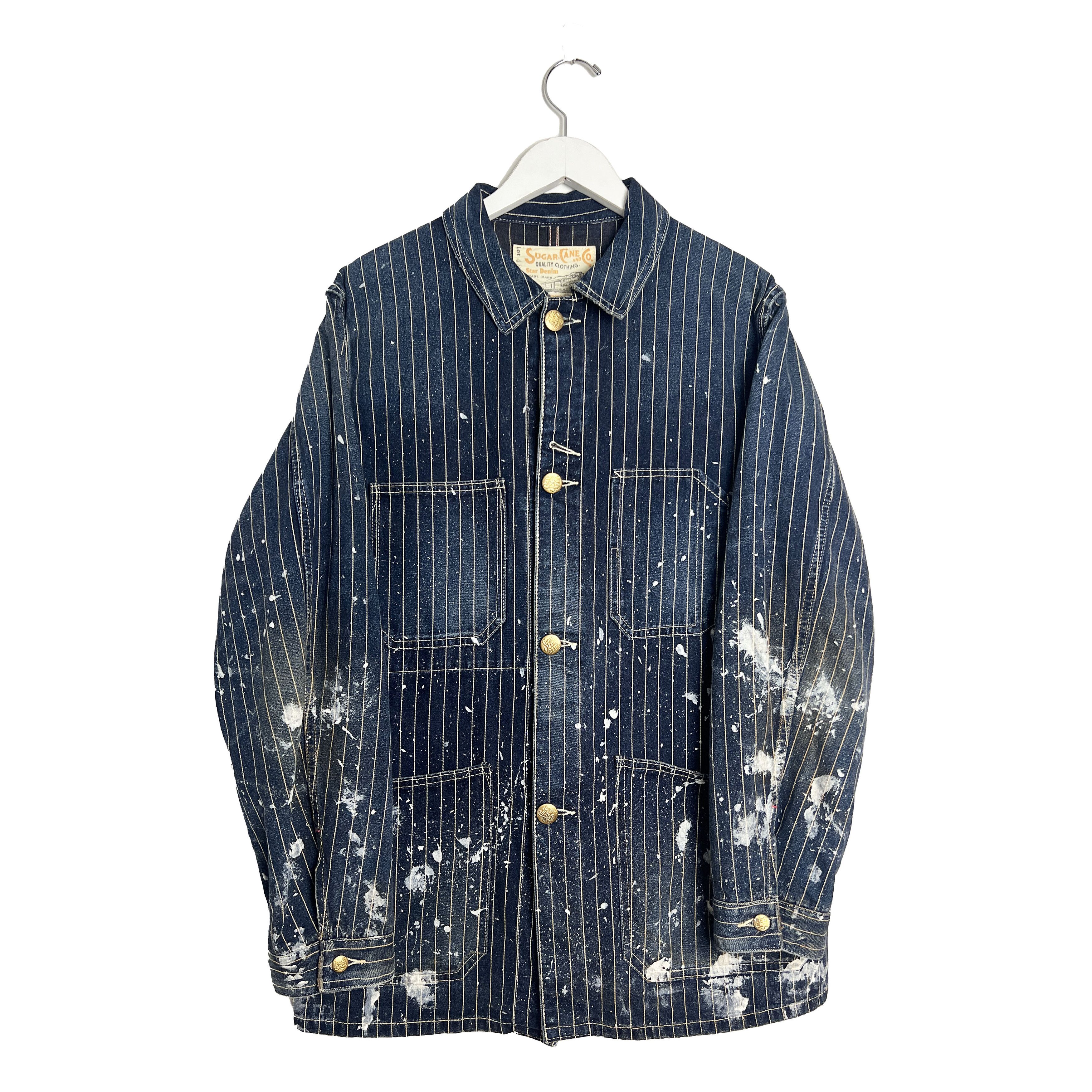 Sugar Cane Paint Splattered Wabash Denim Work Jacket Size US M / EU 48-50 / 2 - 1 Thumbnail