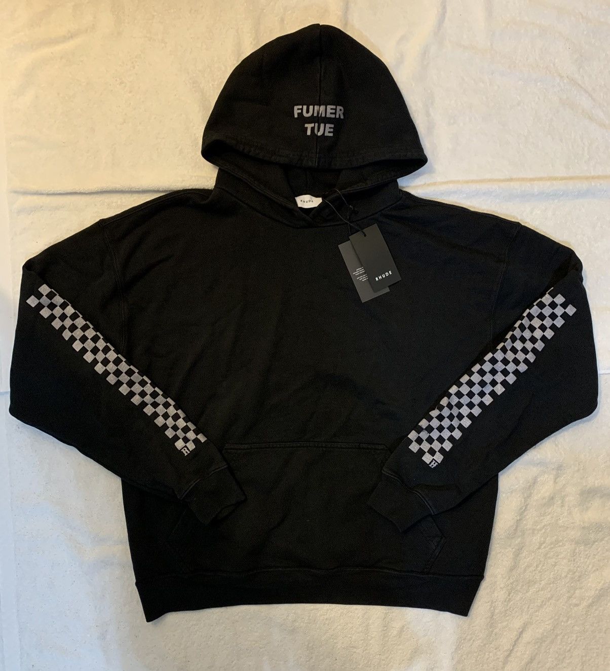 image of Rhude rhacer 3 Hoodie in Black, Men's (Size Medium)