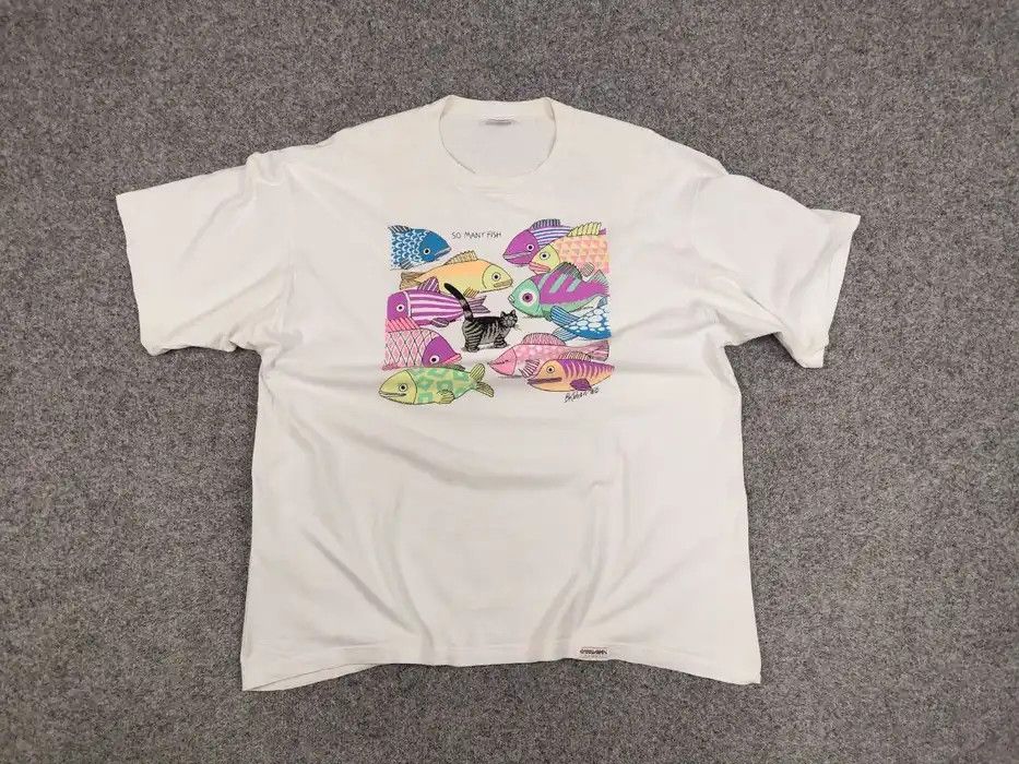Other Vintage 90's Crazy Shirts Hawaii So many Fish USA T Shirt Size US XL / EU 56 / 4 - 3 Thumbnail