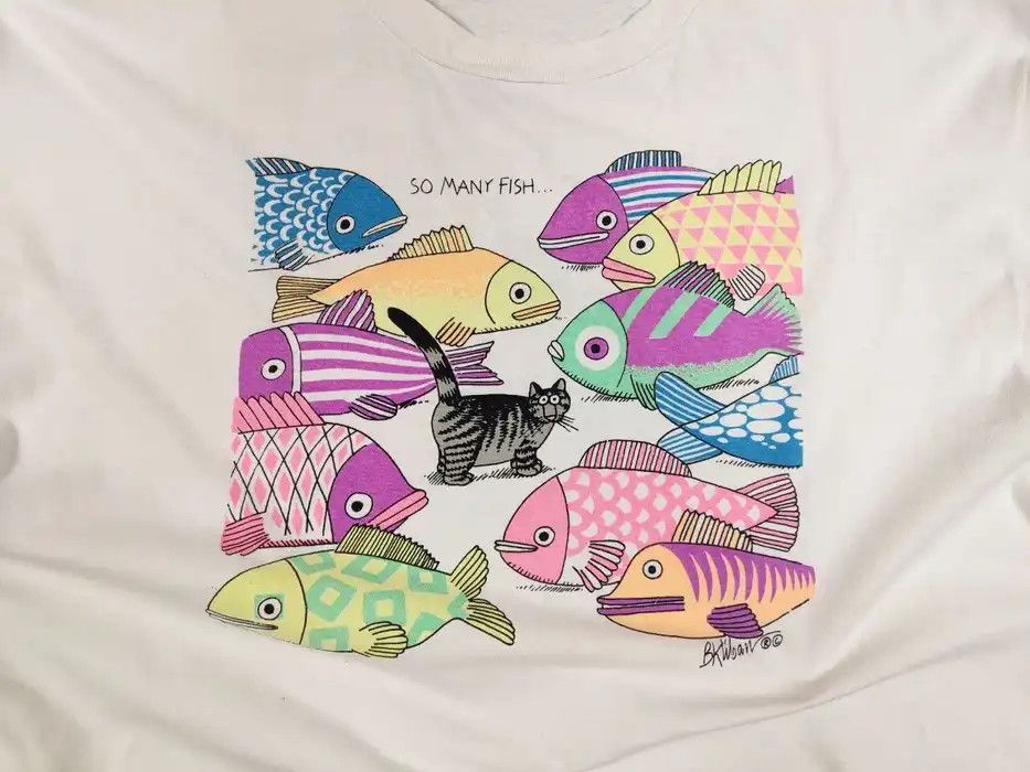 Other Vintage 90's Crazy Shirts Hawaii So many Fish USA T Shirt Size US XL / EU 56 / 4 - 5 Thumbnail
