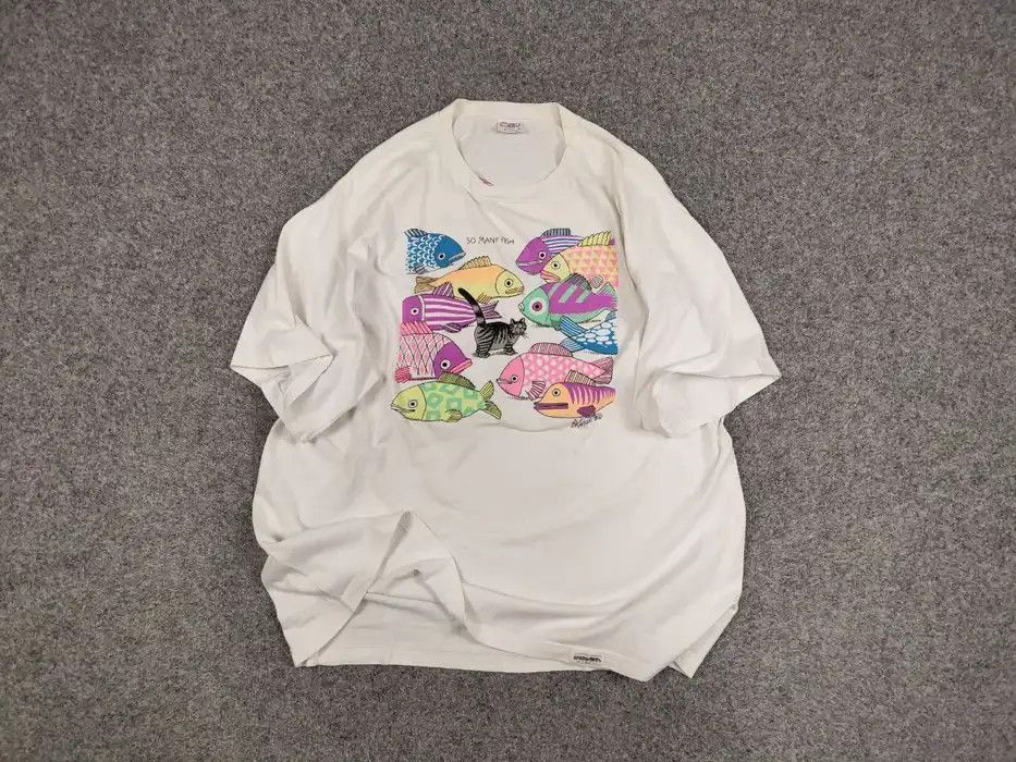 Other Vintage 90's Crazy Shirts Hawaii So many Fish USA T Shirt Size US XL / EU 56 / 4 - 1 Thumbnail
