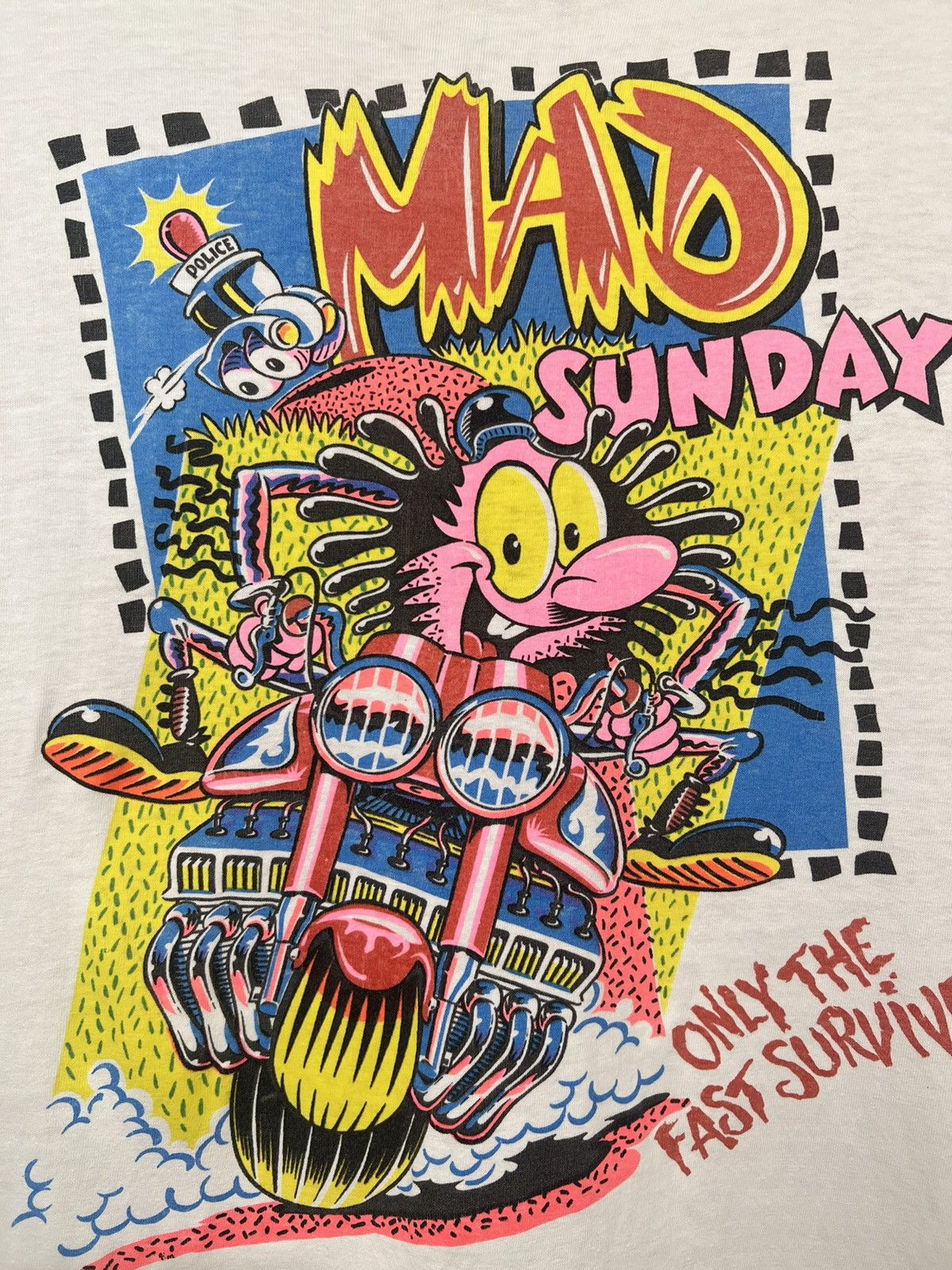 Vintage Vintage 90s Art Mad Sunday Only The Fast Survive Size US M / EU 48-50 / 2 - 5 Thumbnail