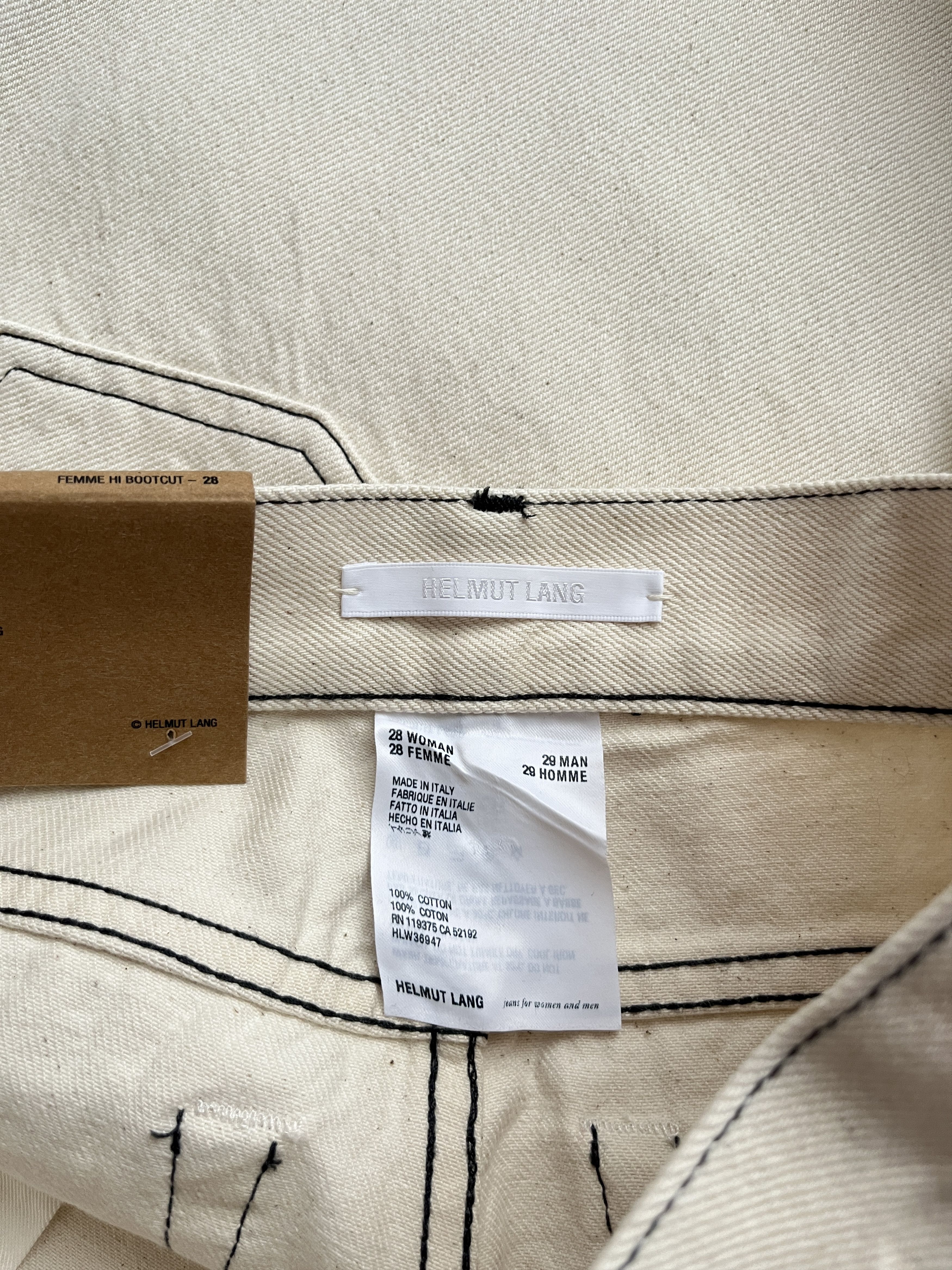 Helmut Lang ⚡️QUICK SALE⚡️Helmut Lang Natural Cream Bootcut Denim Jeans Size 28" / US 6 / IT 42 - 5 Thumbnail