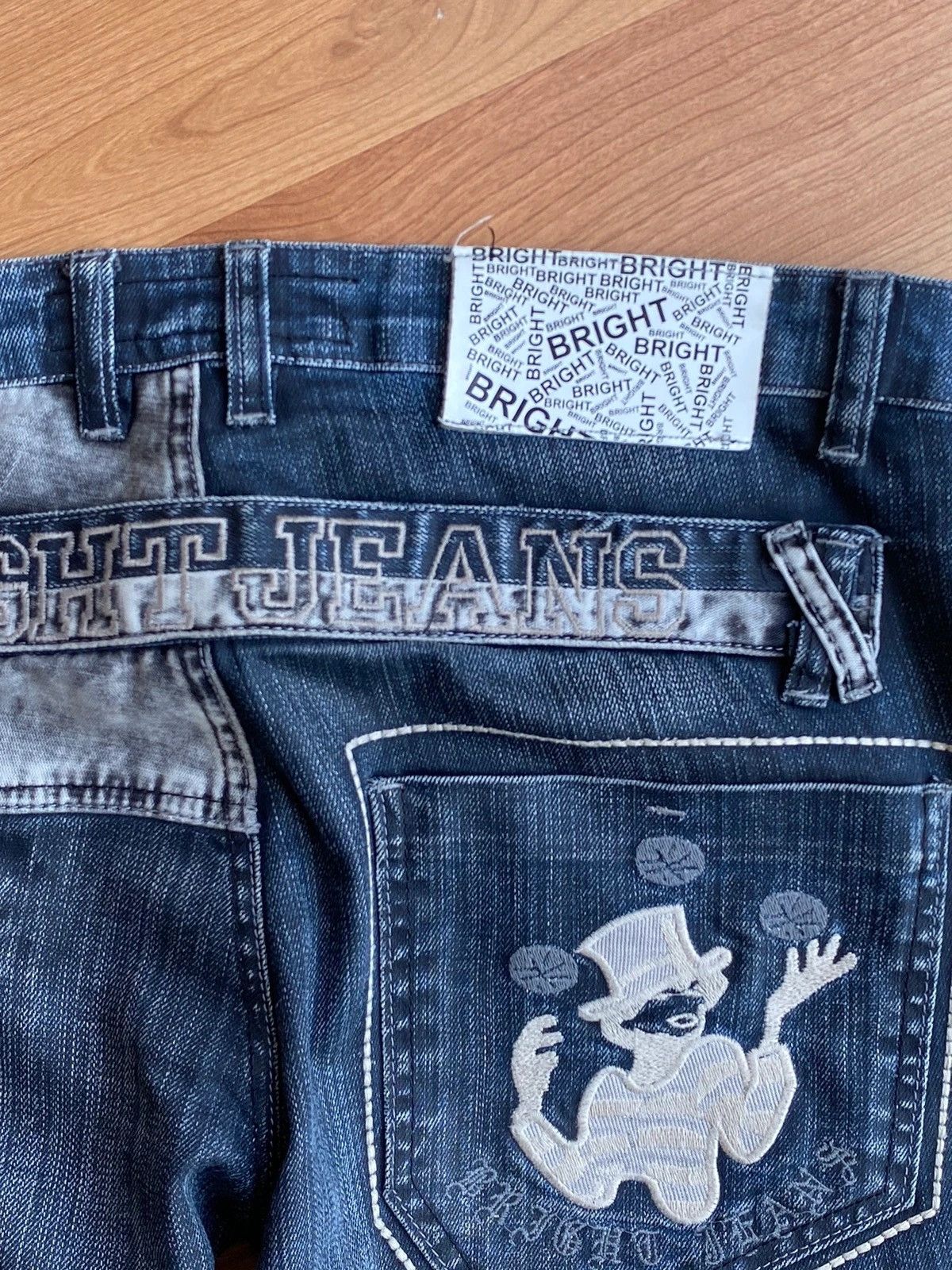 Vintage Ed Hardy Style Embroidered Logos Denim Pants