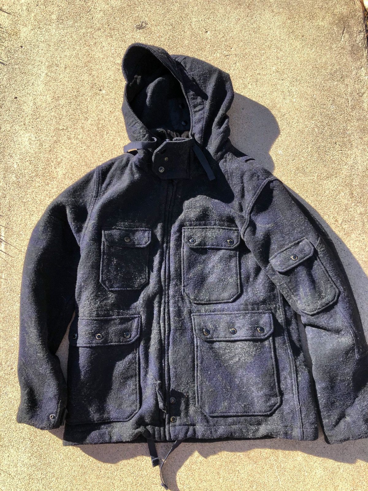 Pre-owned Engineered Garments Floral Cruiser Parka In Charcoal