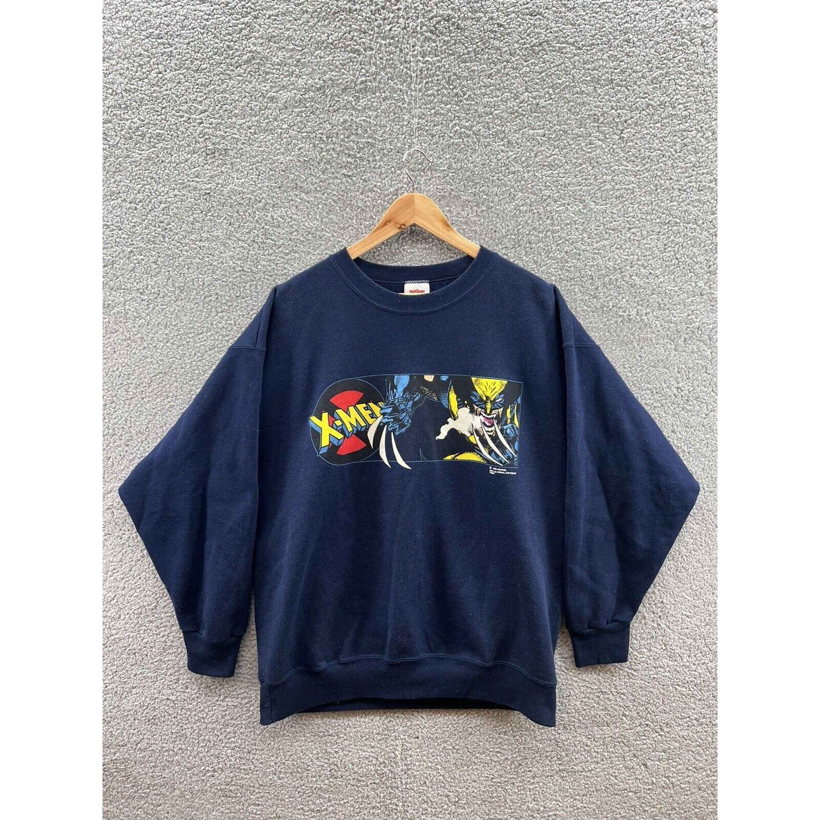 Saturday’s Hero Vintage 1993 Marvel Signal X-Men Navy Crewne