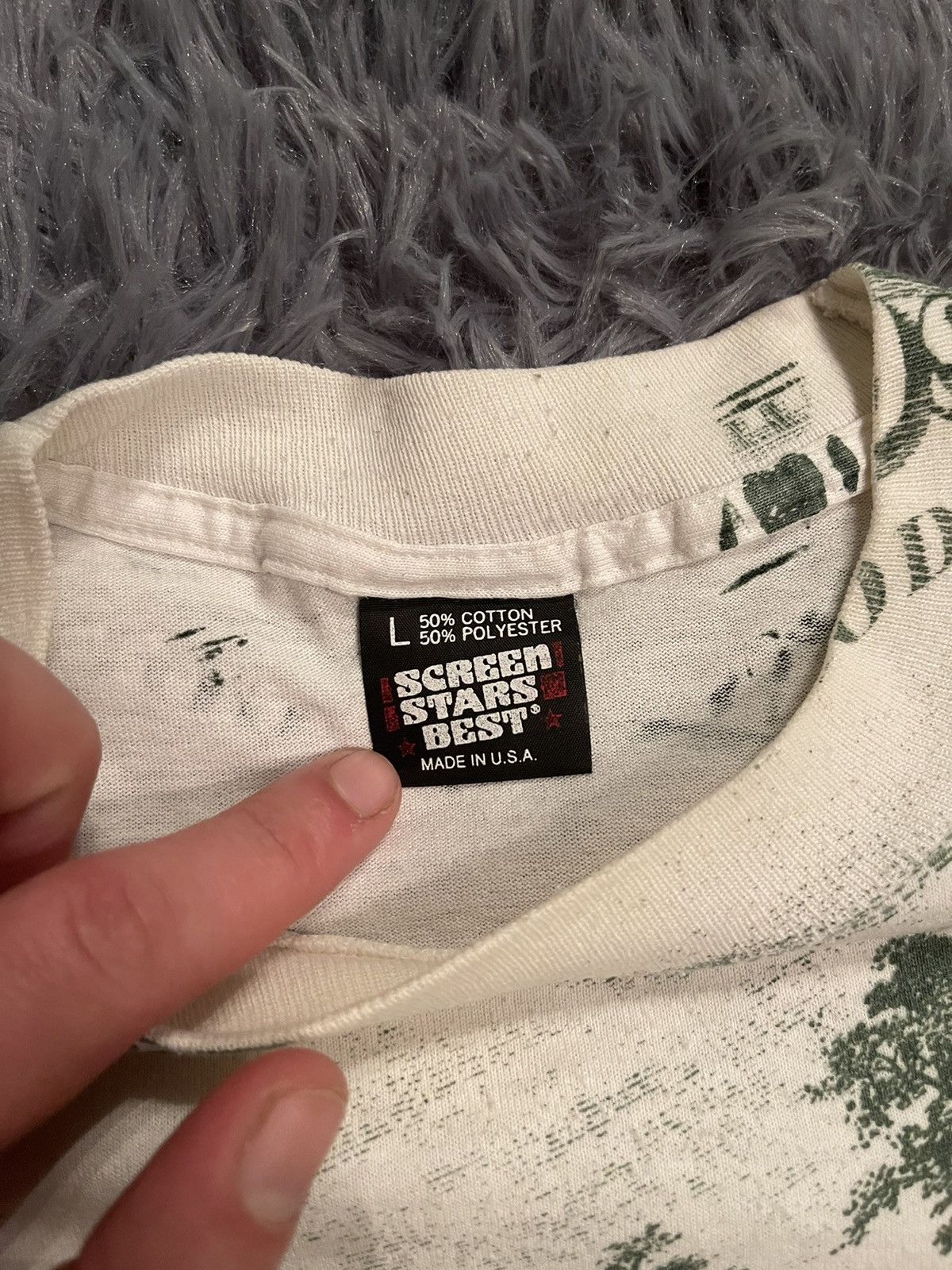 Vintage 1990 vintage United States Dollar USD all over print t-shirt Size US L / EU 52-54 / 3 - 5 Thumbnail