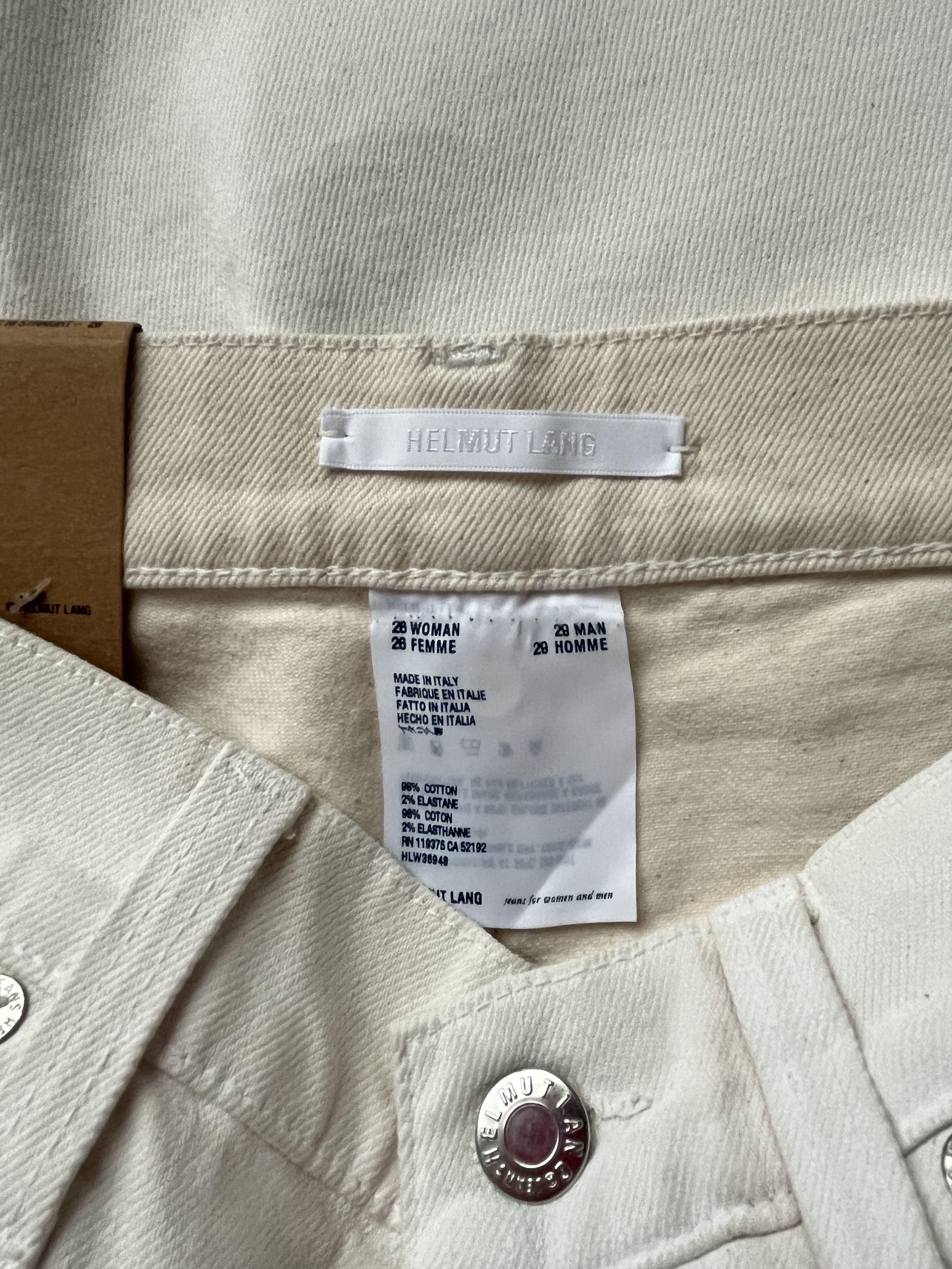 Helmut Lang ⚡️QUICK SALE⚡️Helmut Lang White Straight Denim Jeans Size 26" / US 2 / IT 38 - 4 Thumbnail