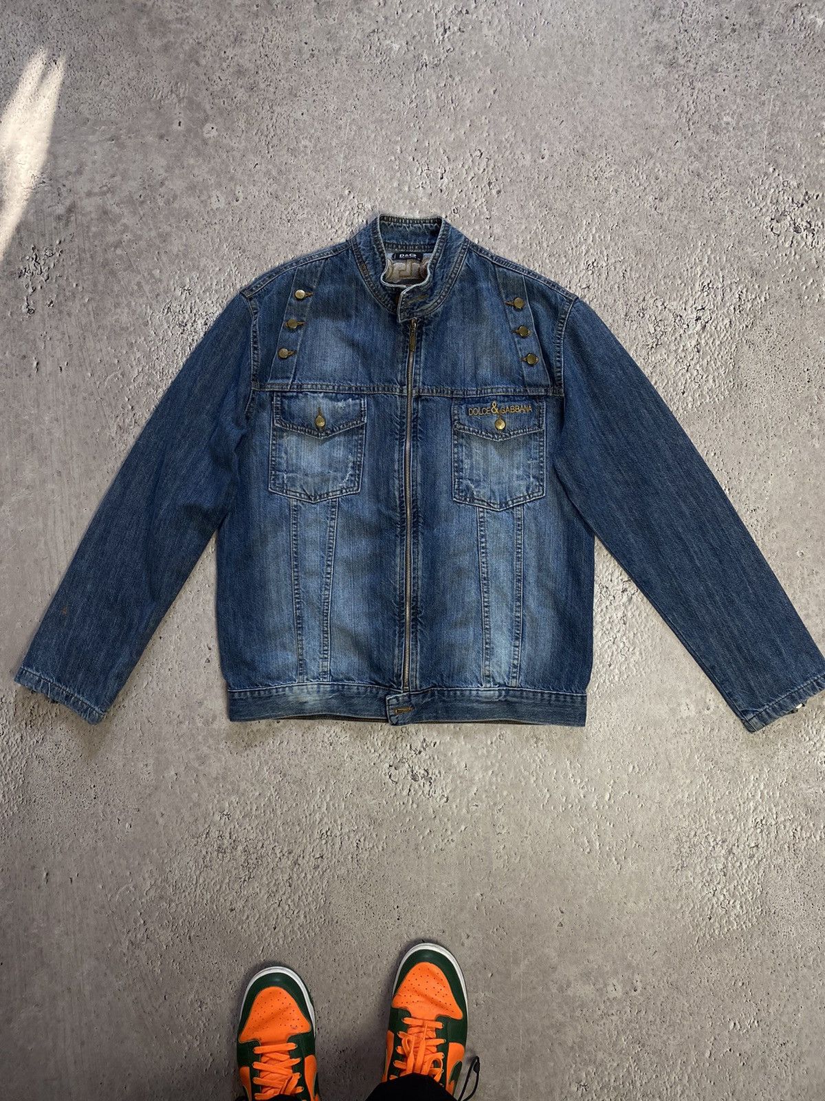Vintage Y2K Dolce & Gabbana Denim racing jacket zipper