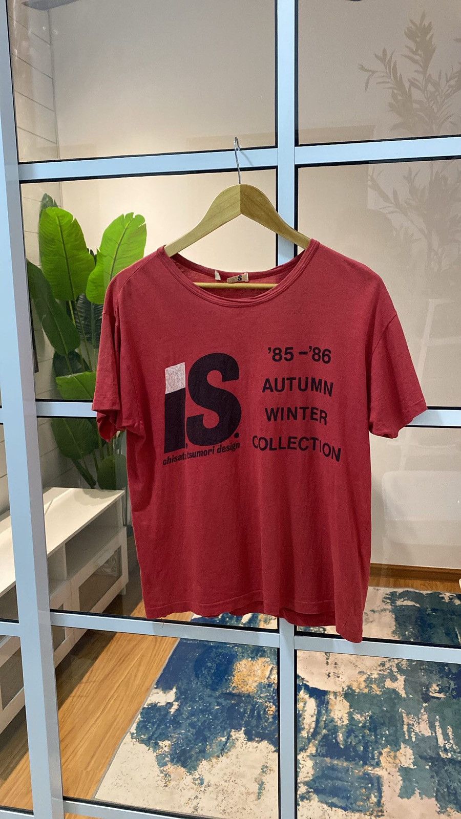 image of Issey Miyake 85’ 86’ Autumn Winter Collection T - Shirt in Red, Men's (Size Medium)