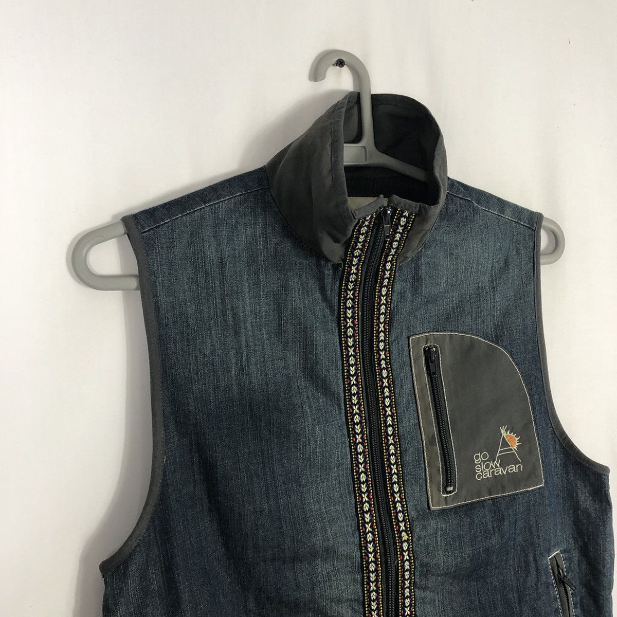 Japanese Brand × Vintage × go slow caravan 🔥Rare🔥Vintage Go Slow Caravan Outdoor Tactical Denim Vest Size US S / EU 44-46 / 1 - 7 Thumbnail