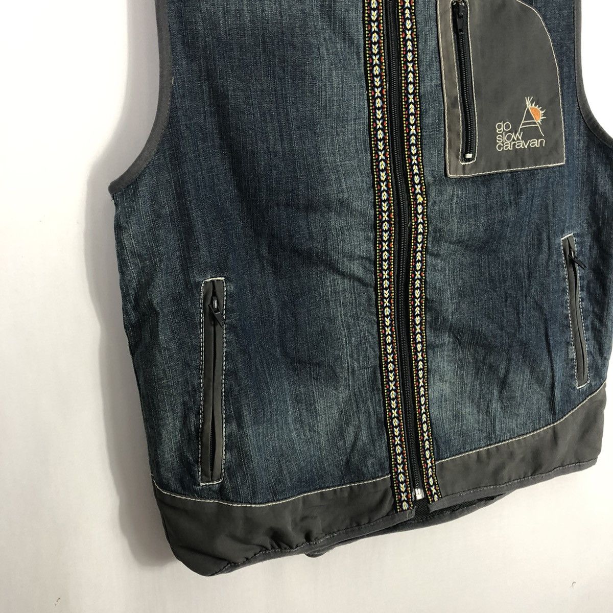 Japanese Brand × Vintage × go slow caravan 🔥Rare🔥Vintage Go Slow Caravan Outdoor Tactical Denim Vest Size US S / EU 44-46 / 1 - 8 Thumbnail