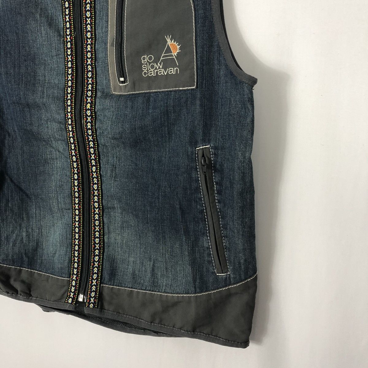 Japanese Brand × Vintage × go slow caravan 🔥Rare🔥Vintage Go Slow Caravan Outdoor Tactical Denim Vest Size US S / EU 44-46 / 1 - 6 Thumbnail