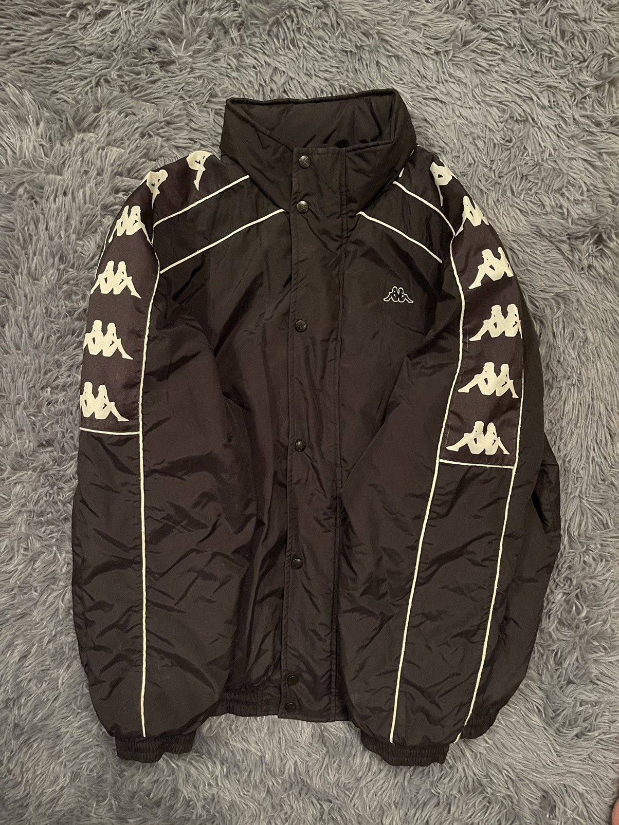 Kappa × Vintage Kappa 90s vintage multilogo striped jacket Size US L / EU 52-54 / 3 - 1 Thumbnail