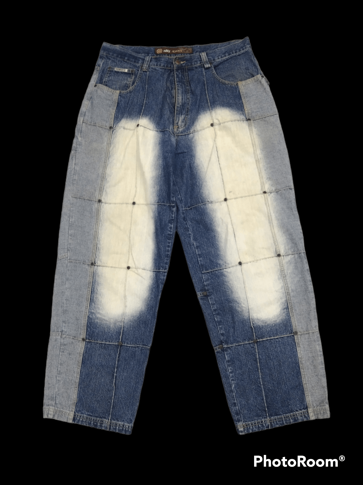 Japanese Brand WIDE PANTS PACTHWORK RUSTY NOIZ DENIM PANTS Size US 36 / EU 52 - 2 Thumbnail