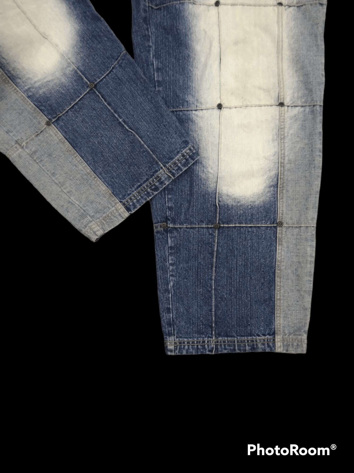 Japanese Brand WIDE PANTS PACTHWORK RUSTY NOIZ DENIM PANTS Size US 36 / EU 52 - 6 Thumbnail