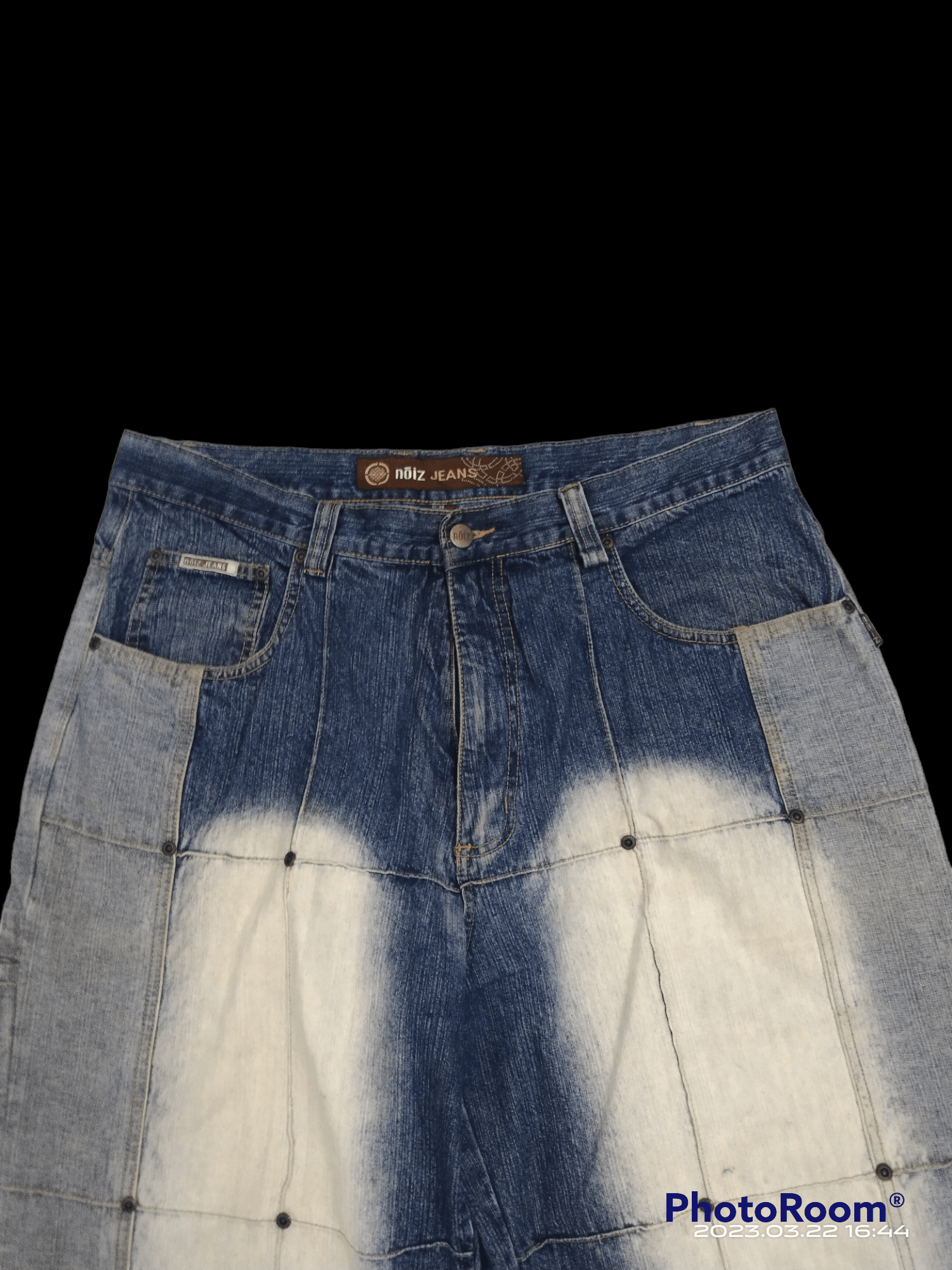 Japanese Brand WIDE PANTS PACTHWORK RUSTY NOIZ DENIM PANTS Size US 36 / EU 52 - 4 Thumbnail