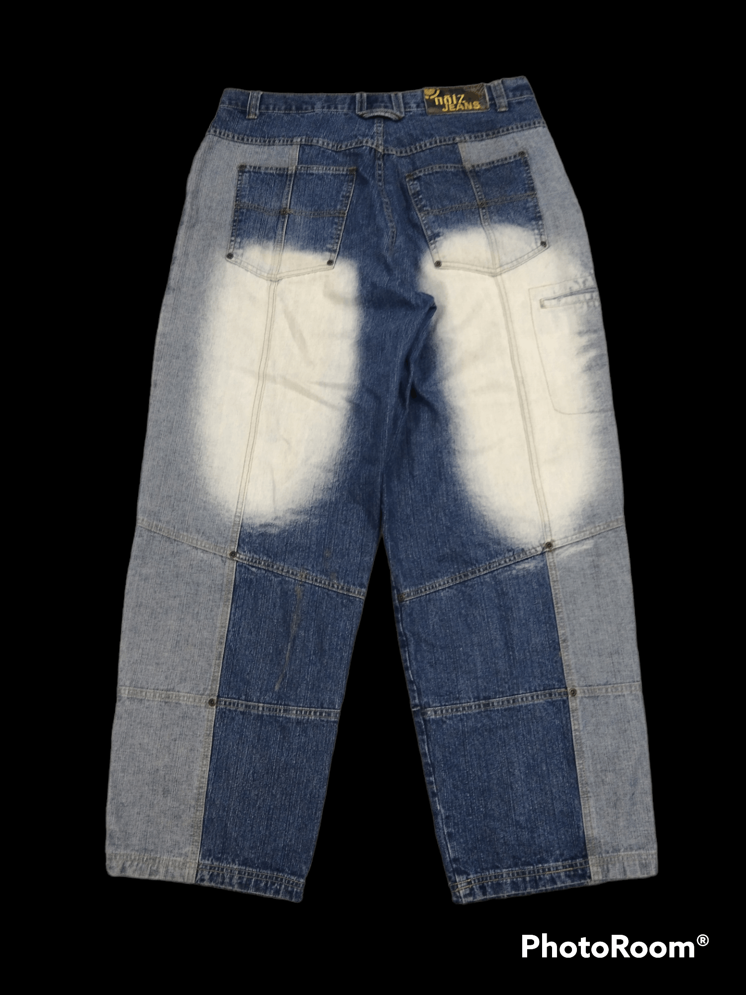 Japanese Brand WIDE PANTS PACTHWORK RUSTY NOIZ DENIM PANTS Size US 36 / EU 52 - 3 Thumbnail