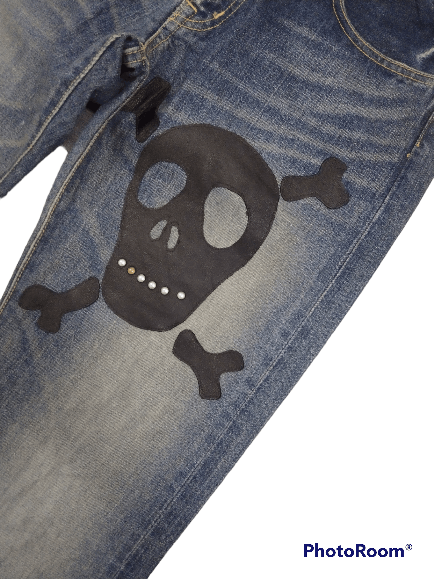 Other SiCK GOWEST SKULL CROSSBONE JAPAN DENIM PANTS Size US 32 / EU 48 - 5 Thumbnail