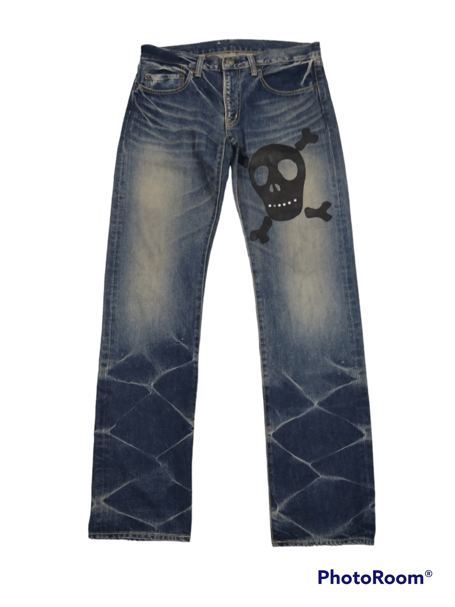 Other SiCK GOWEST SKULL CROSSBONE JAPAN DENIM PANTS Size US 32 / EU 48 - 1 Thumbnail