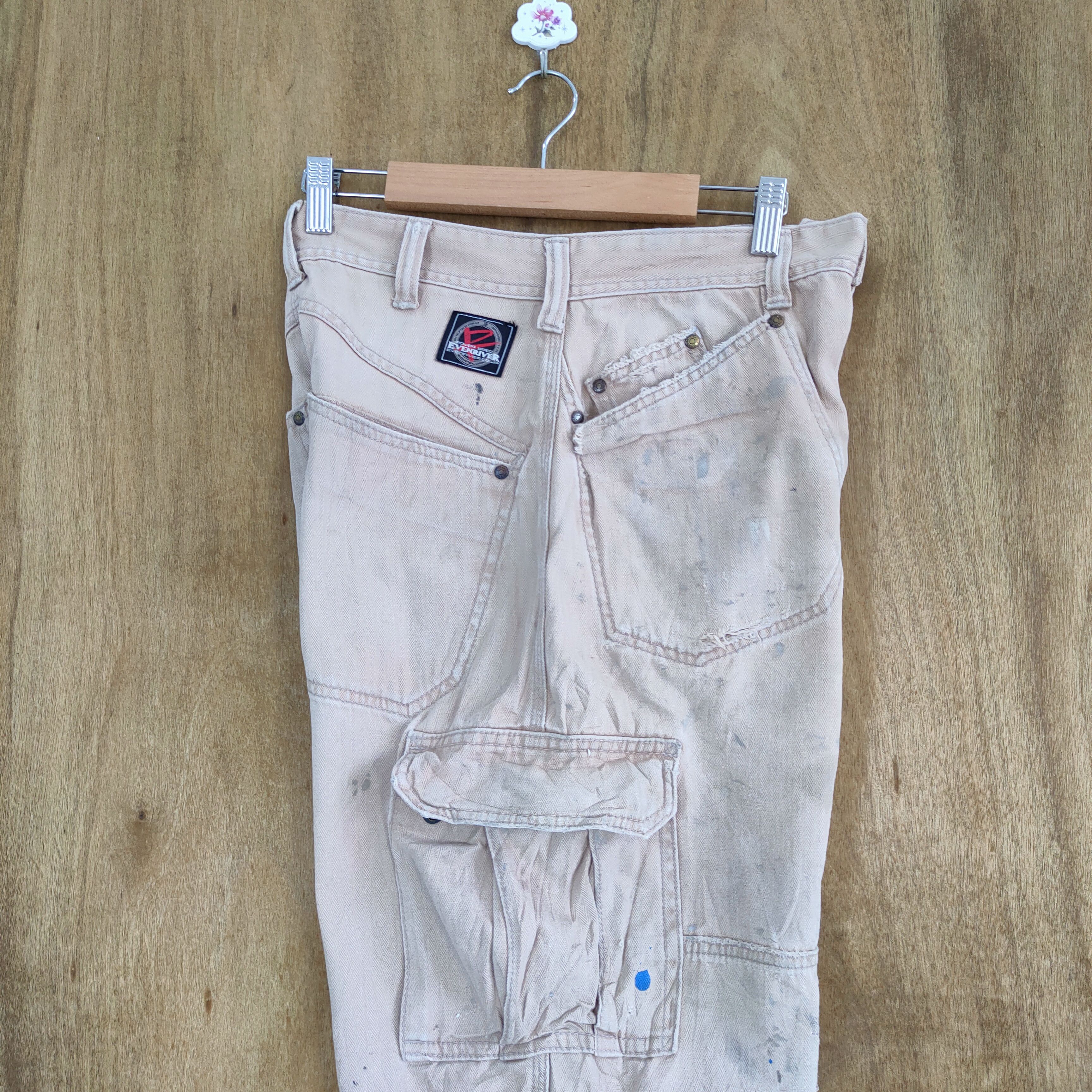 Japanese Brand VINTAGE FADED DISTRESSED RUSTY CARGO PANTS Size US 30 / EU 46 - 16 Thumbnail