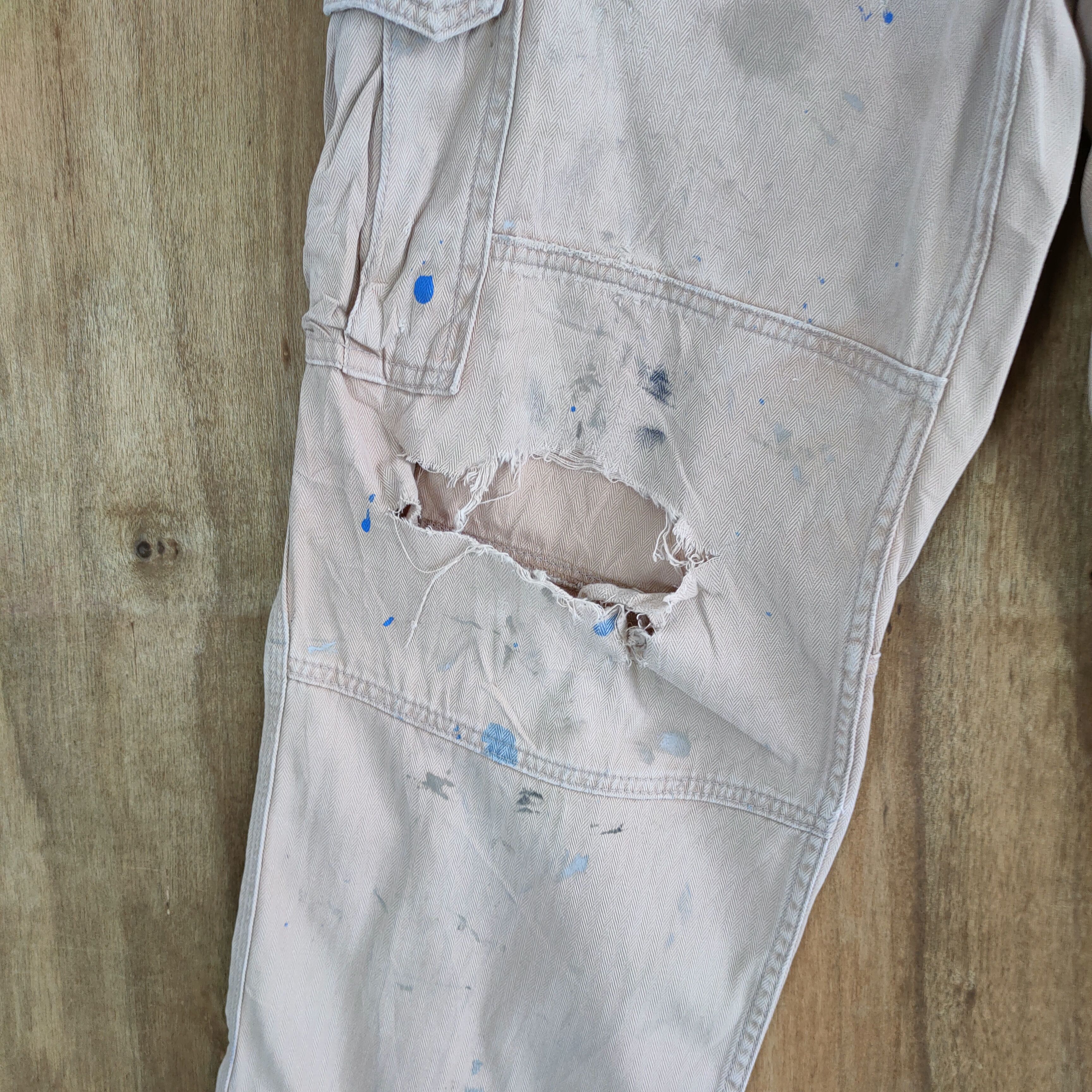 Japanese Brand VINTAGE FADED DISTRESSED RUSTY CARGO PANTS Size US 30 / EU 46 - 8 Thumbnail