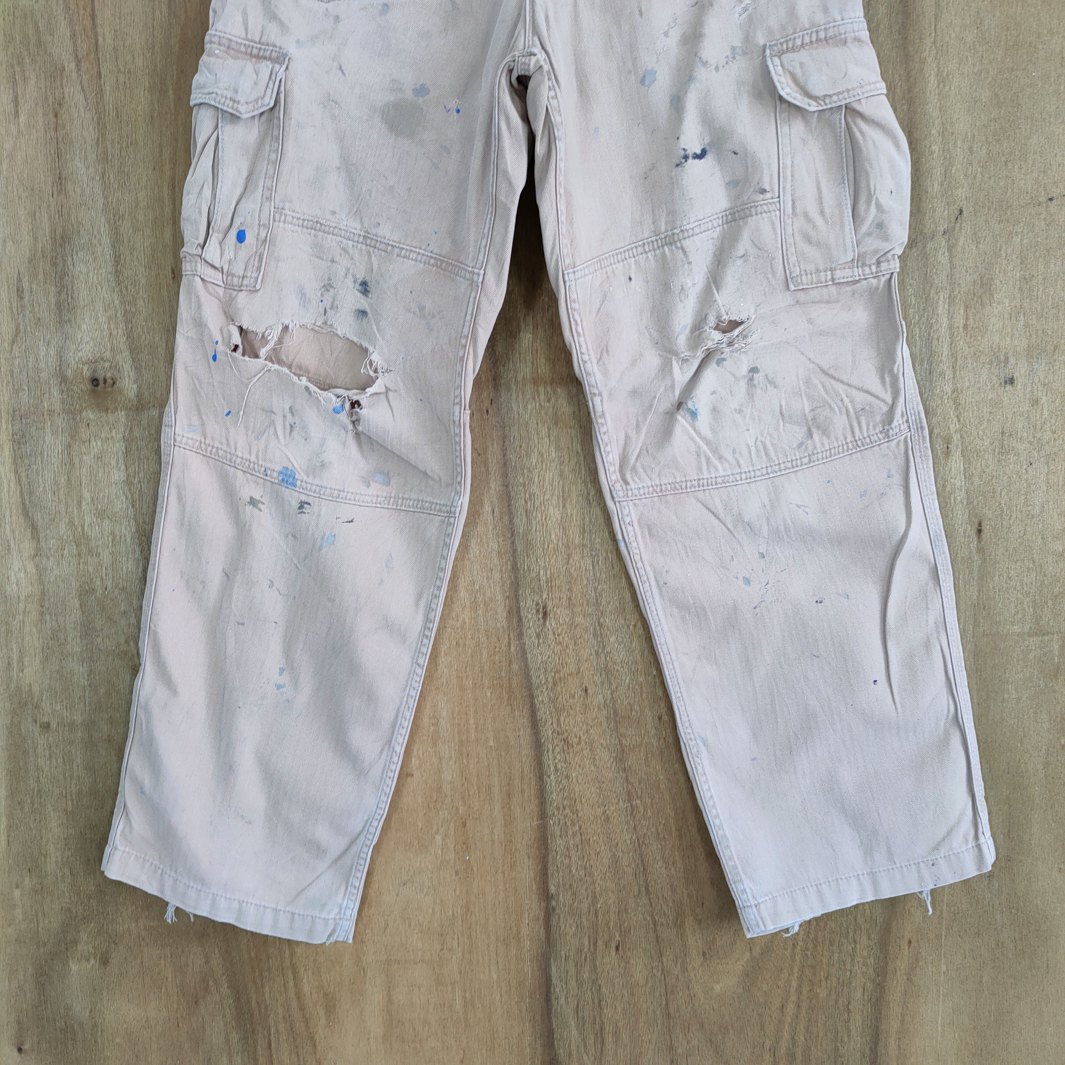 Japanese Brand VINTAGE FADED DISTRESSED RUSTY CARGO PANTS Size US 30 / EU 46 - 5 Thumbnail