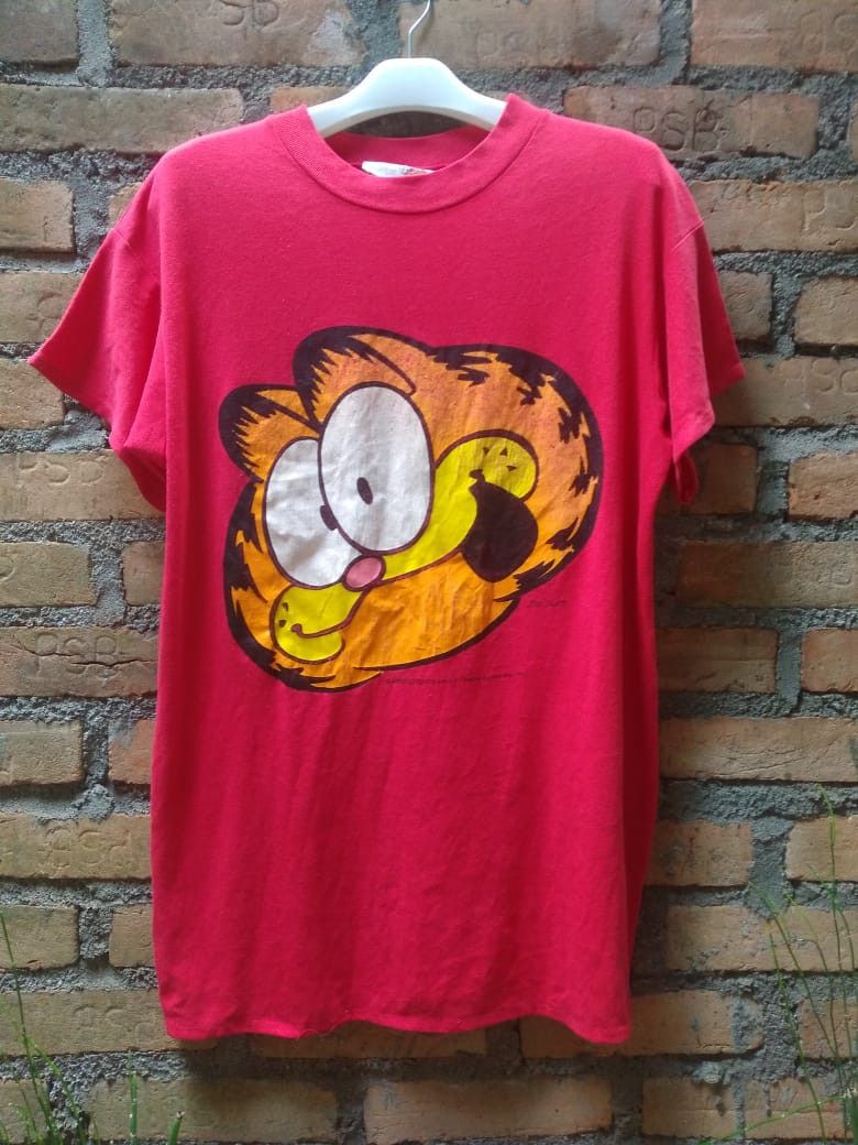 image of Vintage Garfield Tees Made In Usa in Red, Men's (Size Large)