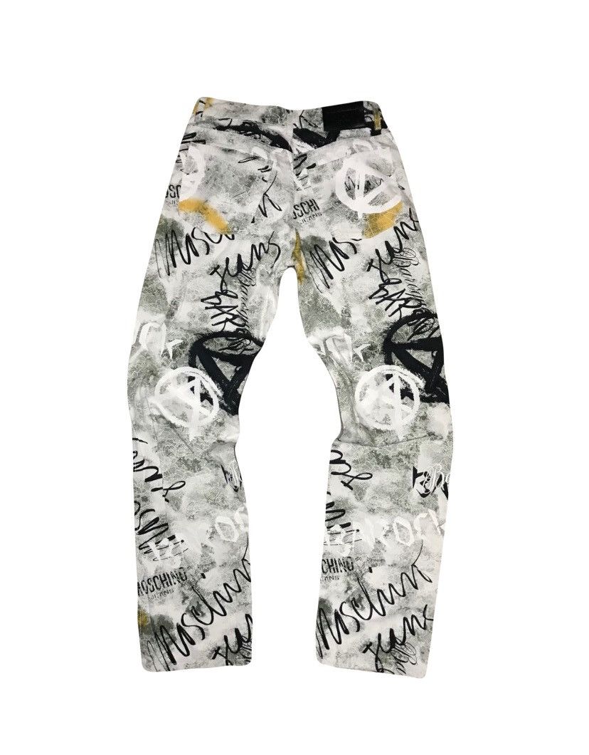Moschino Moschino jeans print logo paint anarchy monogram pants Size US 31 - 2 Thumbnail