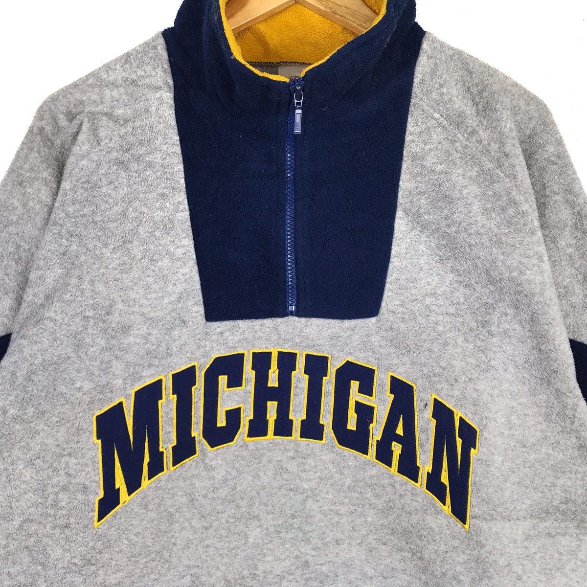 Descente × Vintage Vintage 90s MICHIGAN University Fleece Jacket NCAA Size US XL / EU 56 / 4 - 2 Thumbnail