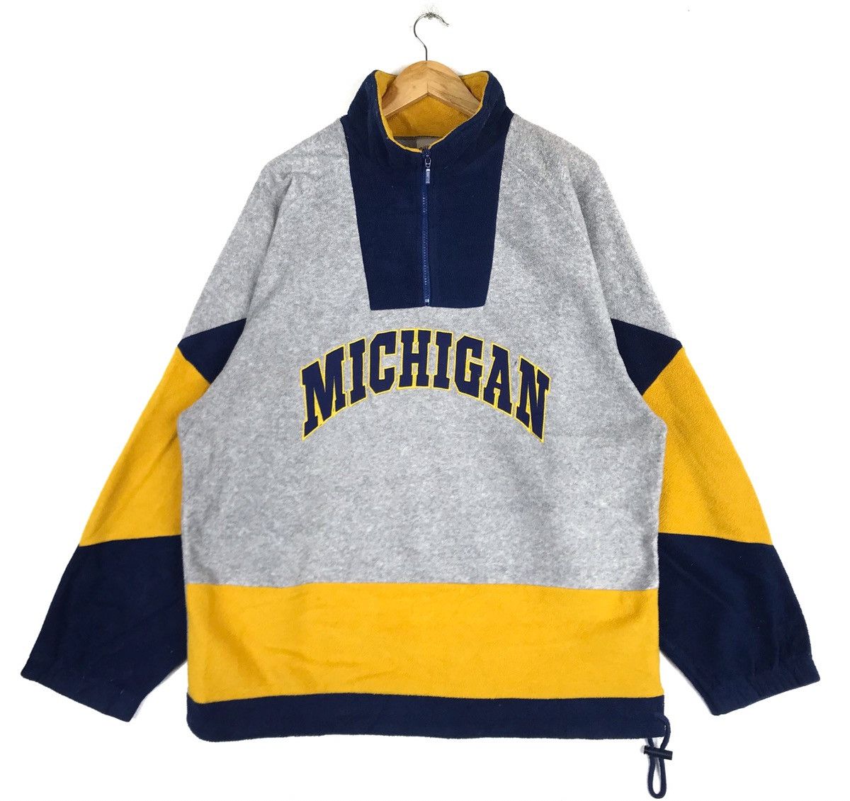 Descente × Vintage Vintage 90s MICHIGAN University Fleece Jacket NCAA Size US XL / EU 56 / 4 - 1 Thumbnail