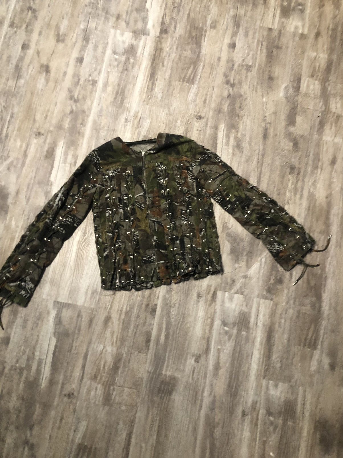 Camo Multi Zipper Eyelet Jacket