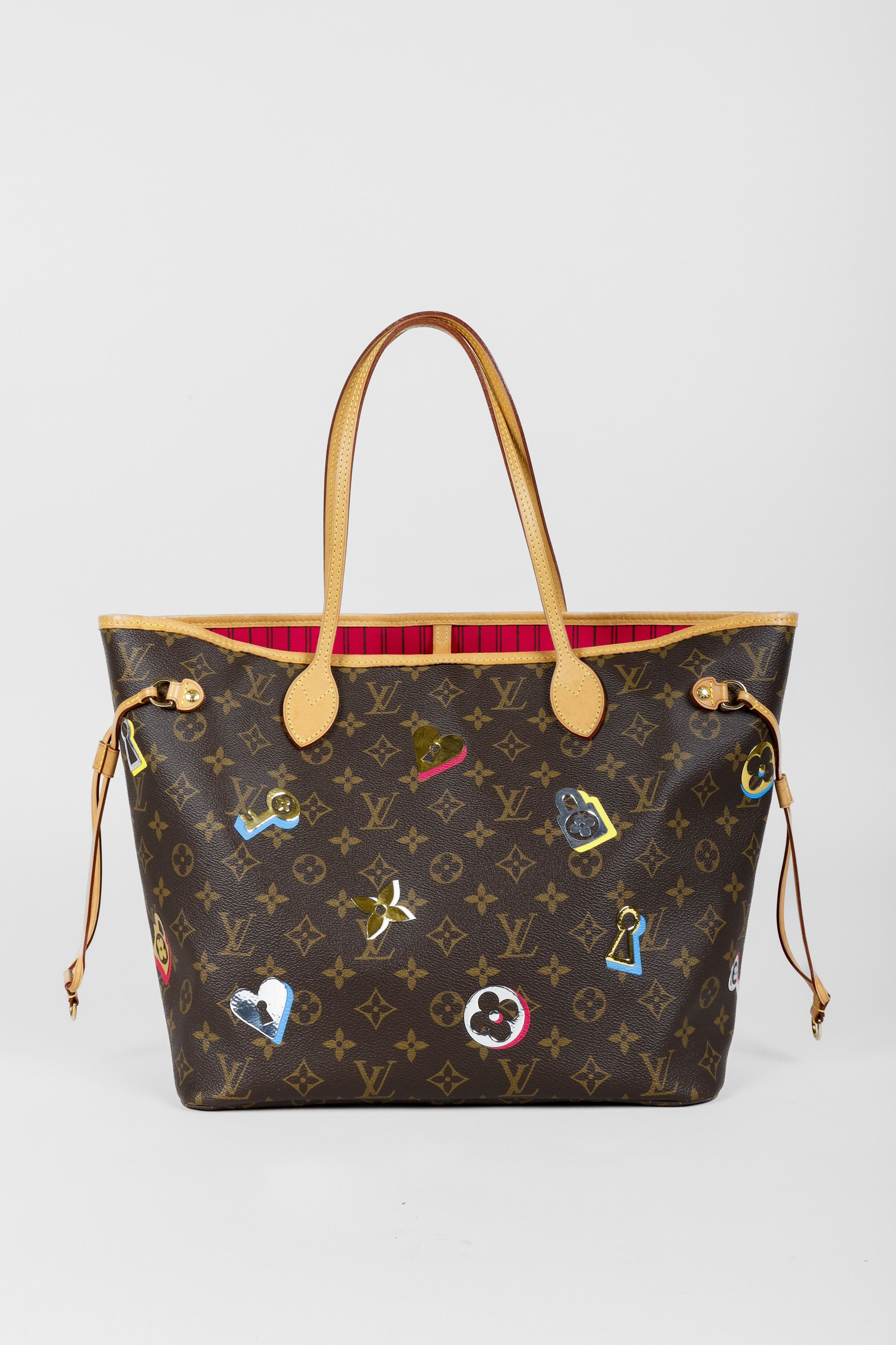 Authentic Louis Vuitton Limited Edition Monogram Canvas Love Lock Neverfull  MM