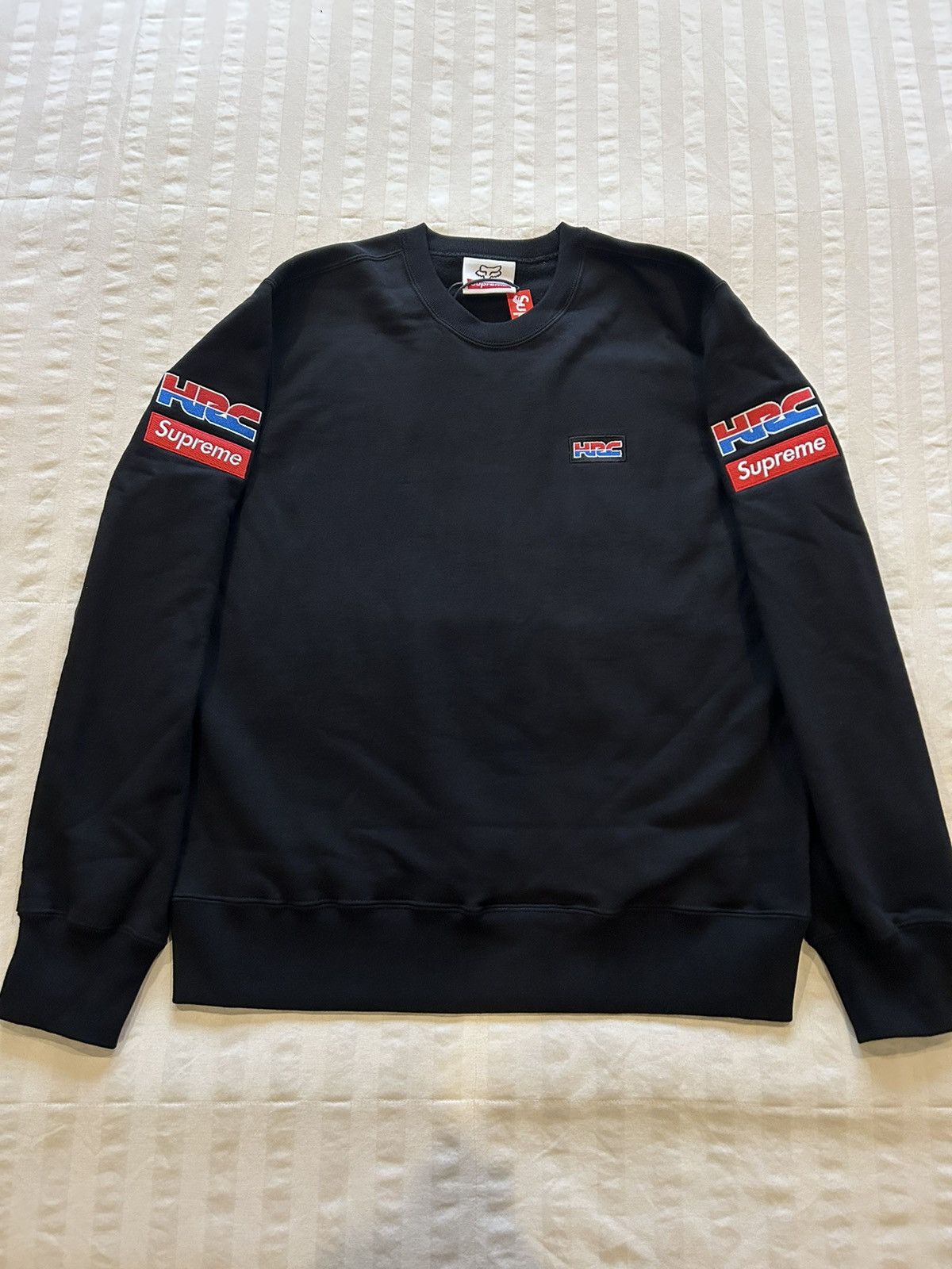 Supreme Supreme Honda Fox Racing Crewneck Black size Medium | Grailed