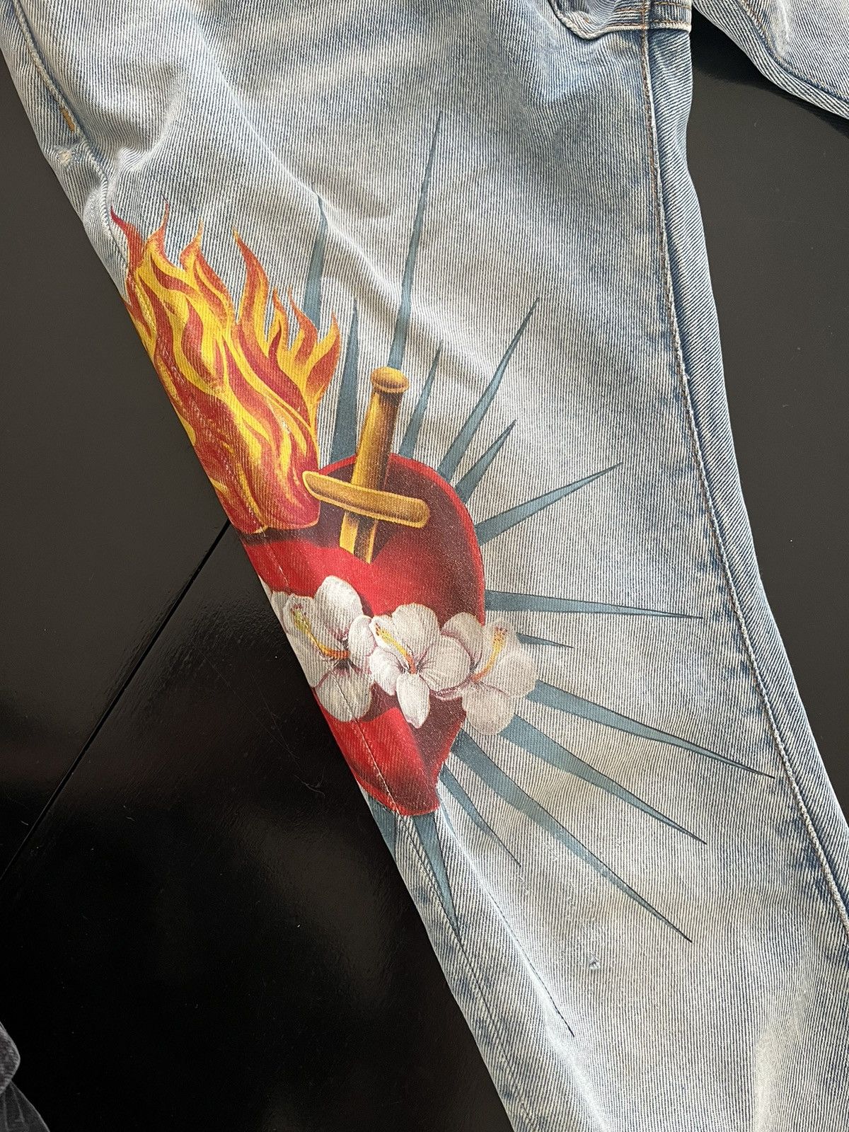 Palm Angels Palm angels sacred heart jeans Size US 30 / EU 46 - 2 Thumbnail