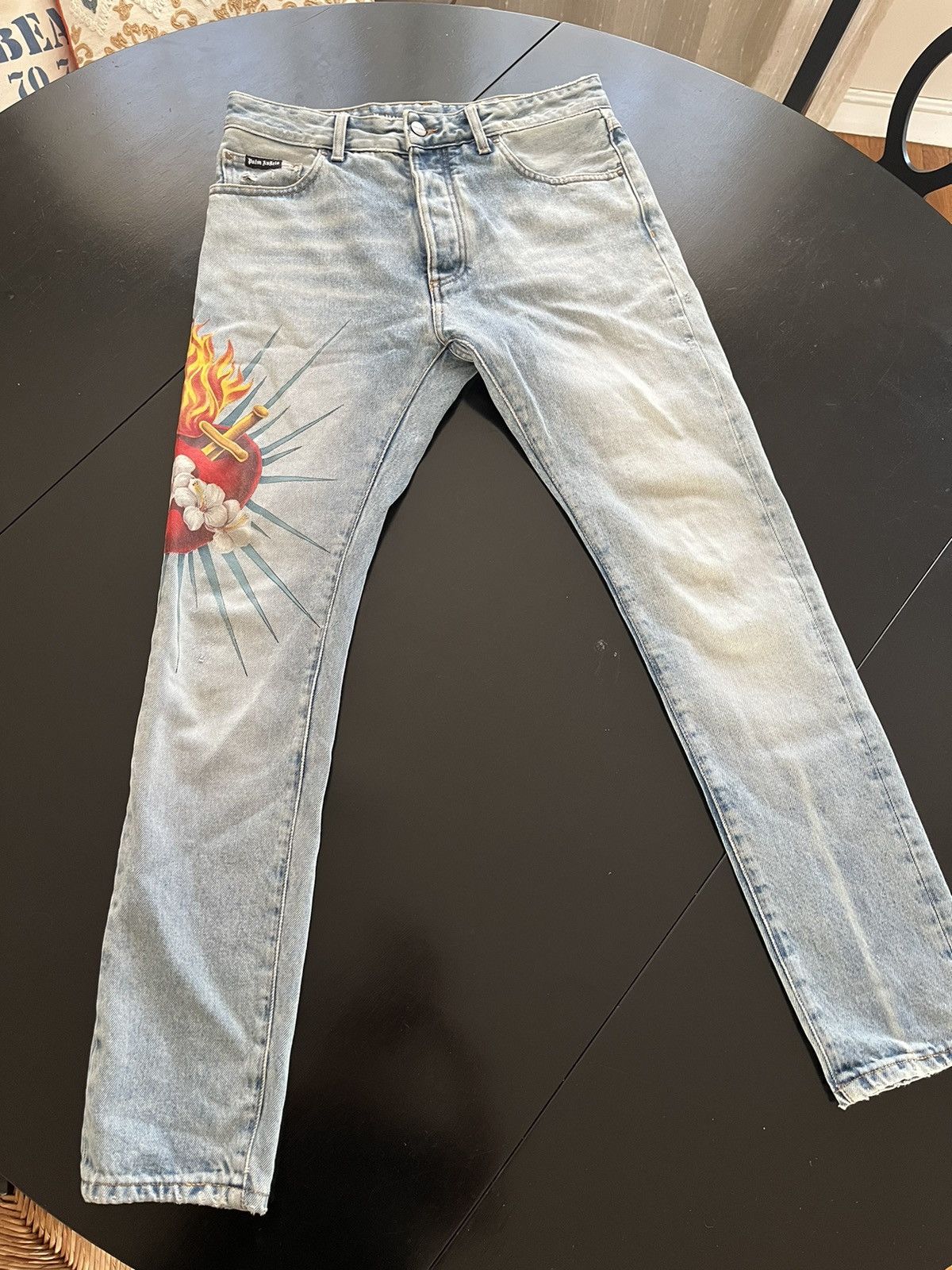 Palm Angels Palm angels sacred heart jeans Size US 30 / EU 46 - 1 Thumbnail