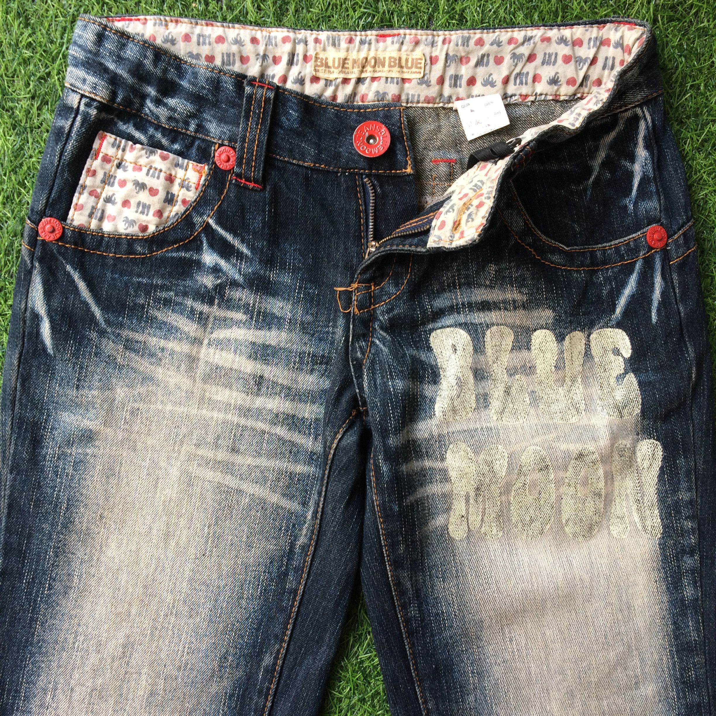 Japanese Brand Blue Moon Blue Distressed Denim Jeans #D-155 Size 27" / US 4 / IT 40 - 4 Thumbnail