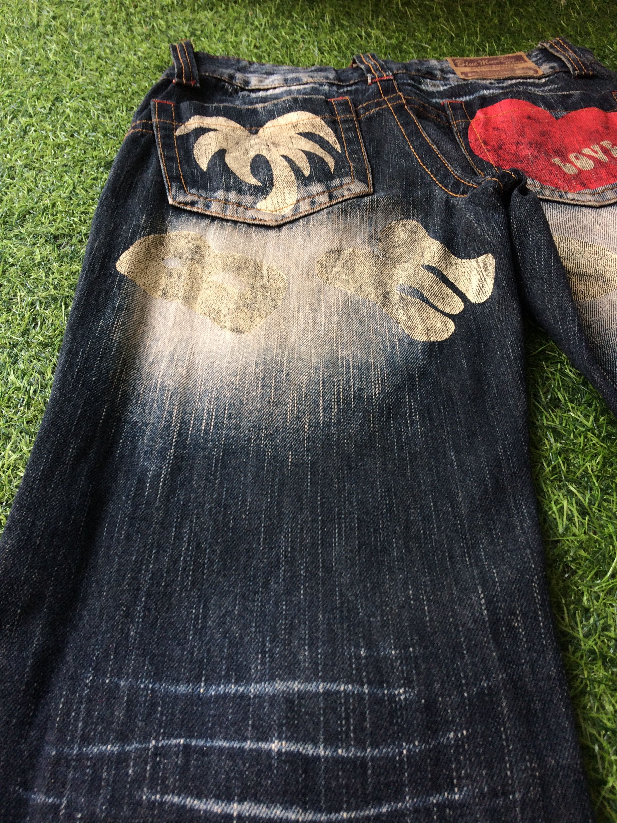 Japanese Brand Blue Moon Blue Distressed Denim Jeans #D-155 Size 27" / US 4 / IT 40 - 7 Thumbnail