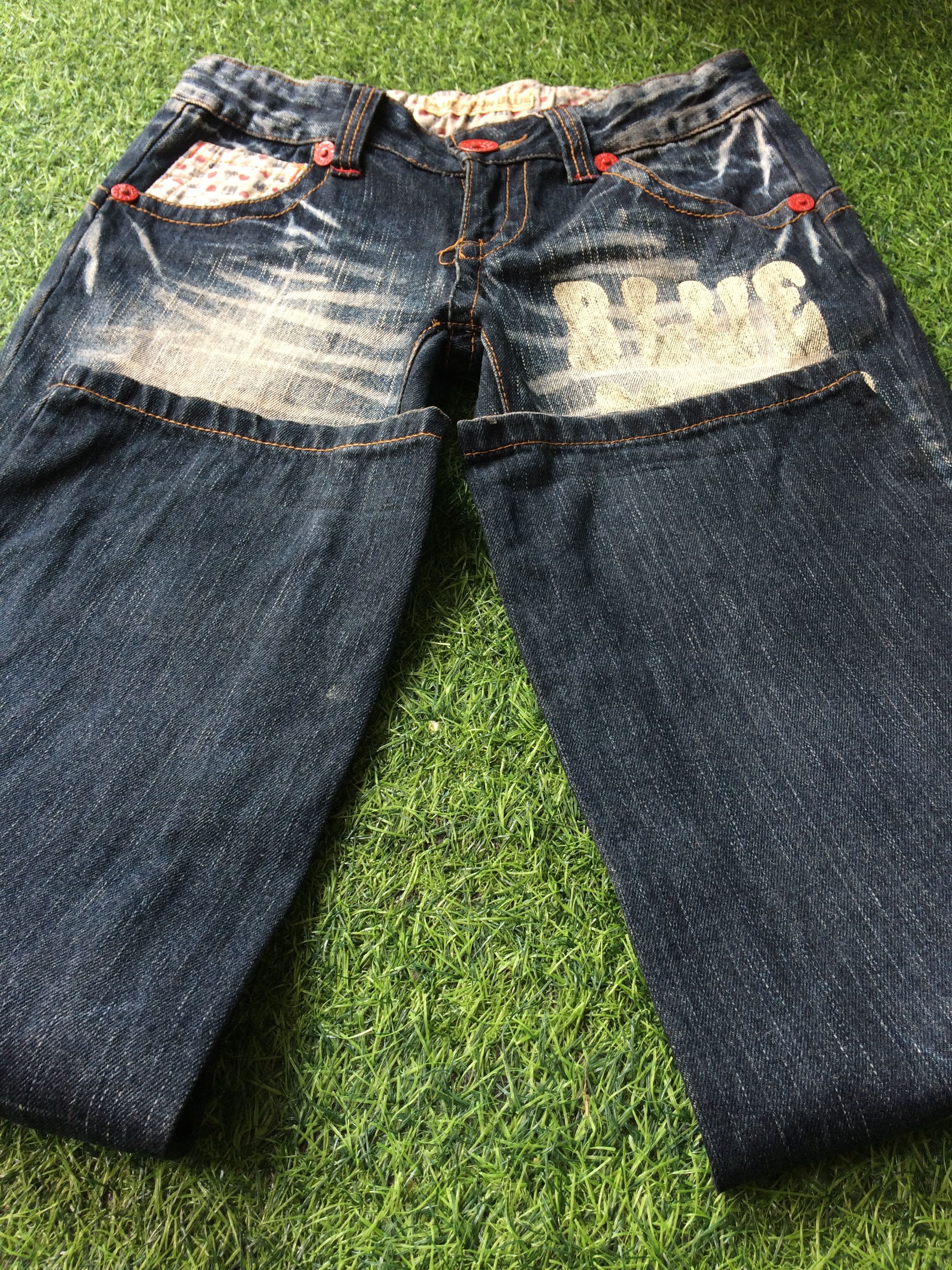 Japanese Brand Blue Moon Blue Distressed Denim Jeans #D-155 Size 27" / US 4 / IT 40 - 5 Thumbnail