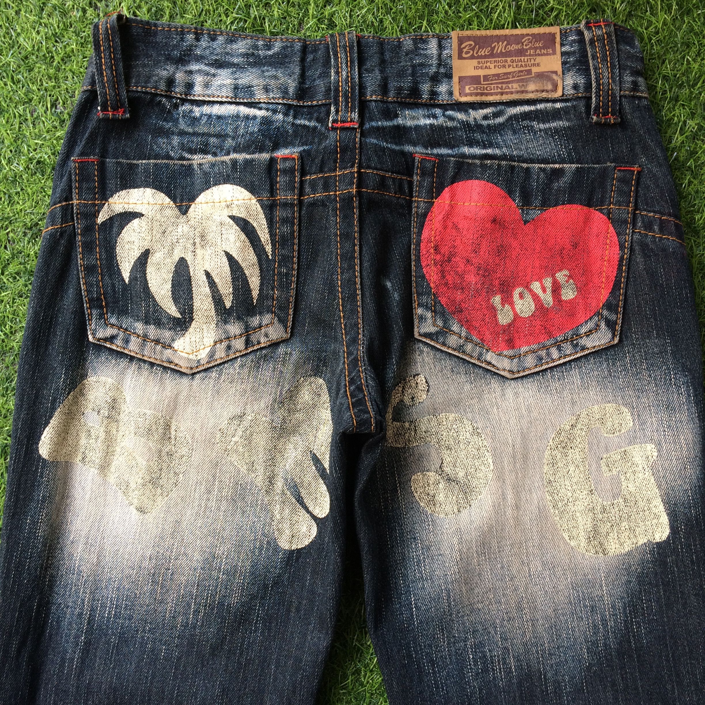 Japanese Brand Blue Moon Blue Distressed Denim Jeans #D-155 Size 27" / US 4 / IT 40 - 3 Thumbnail