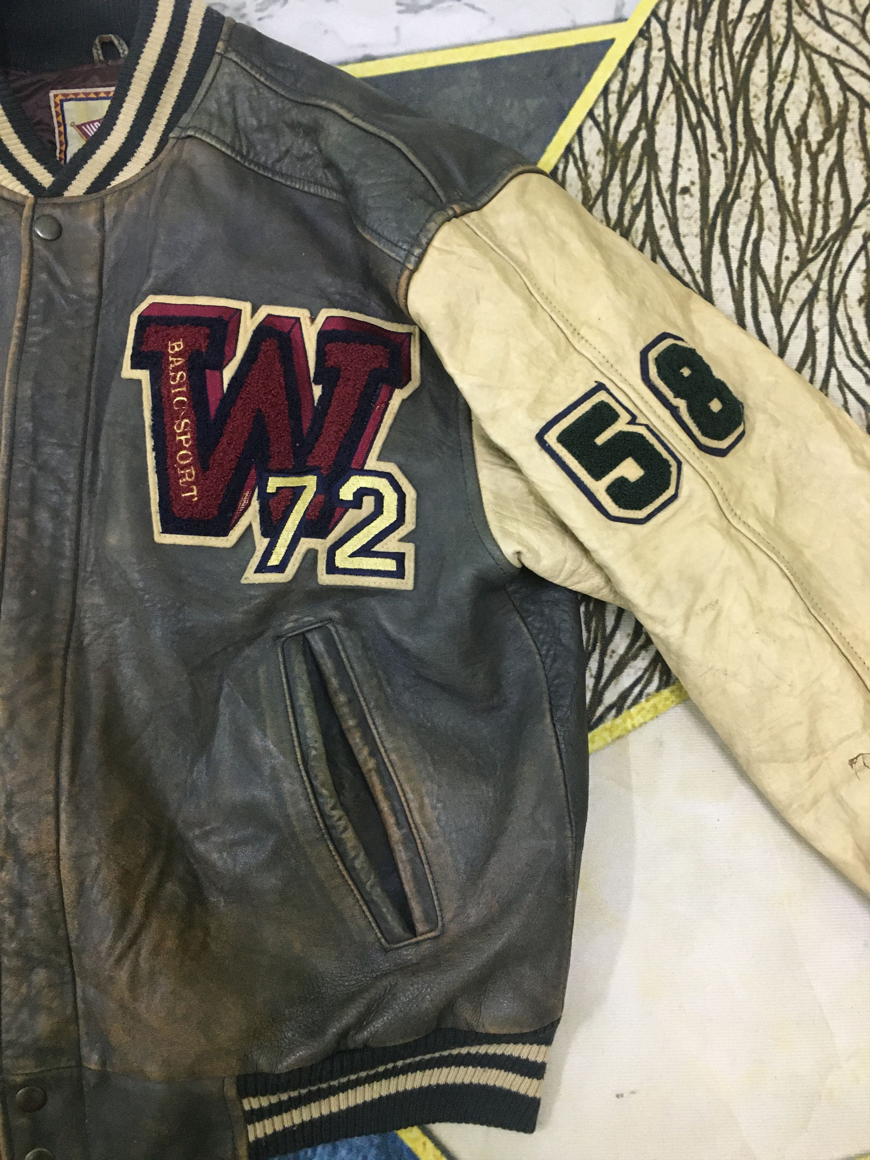 Vintage Gap Varsity outlet Wool& Leather Jacket