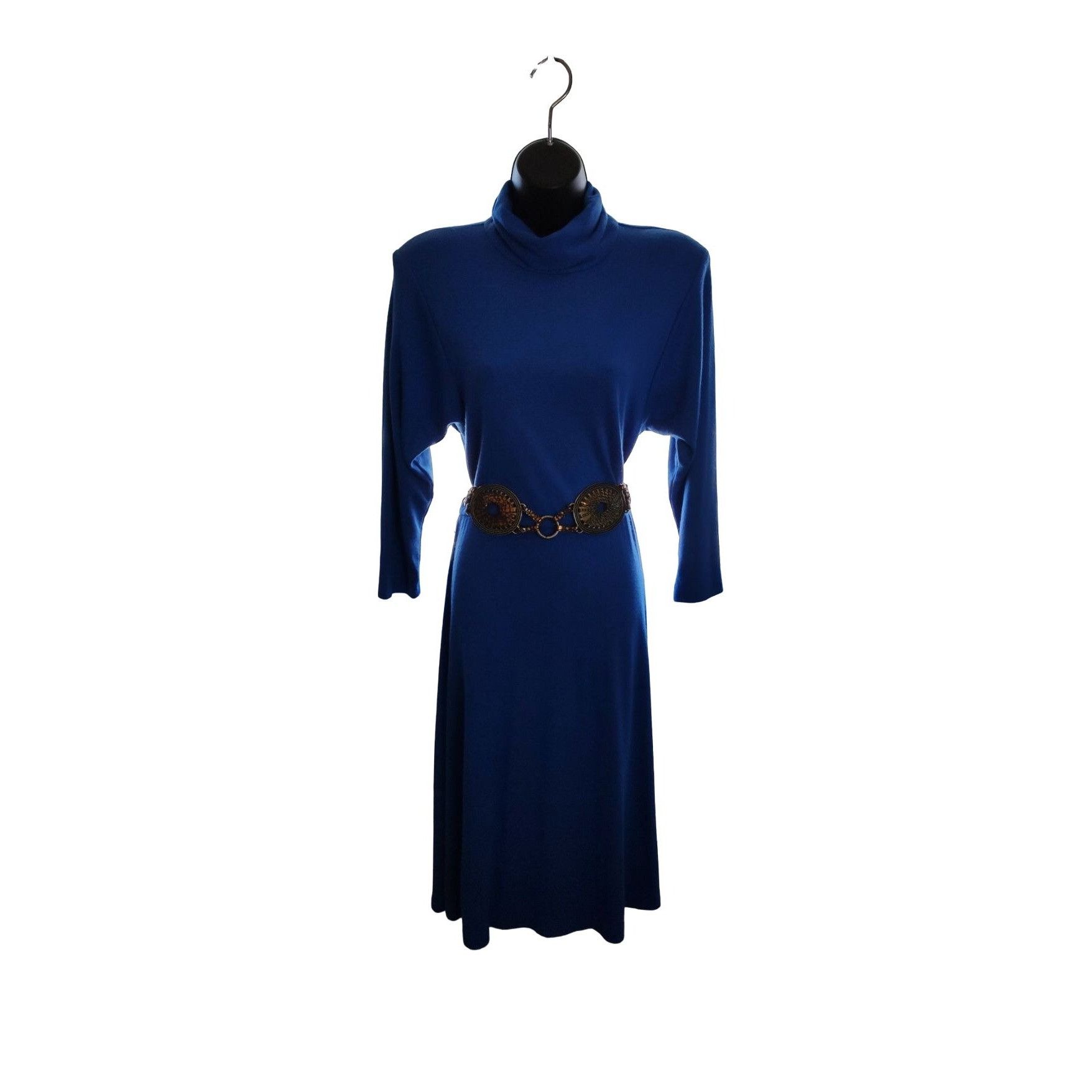 Vintage 1980's Joni Blair Blue Midi Dress Size M / US 6-8 / IT 42-44 - 2 Preview