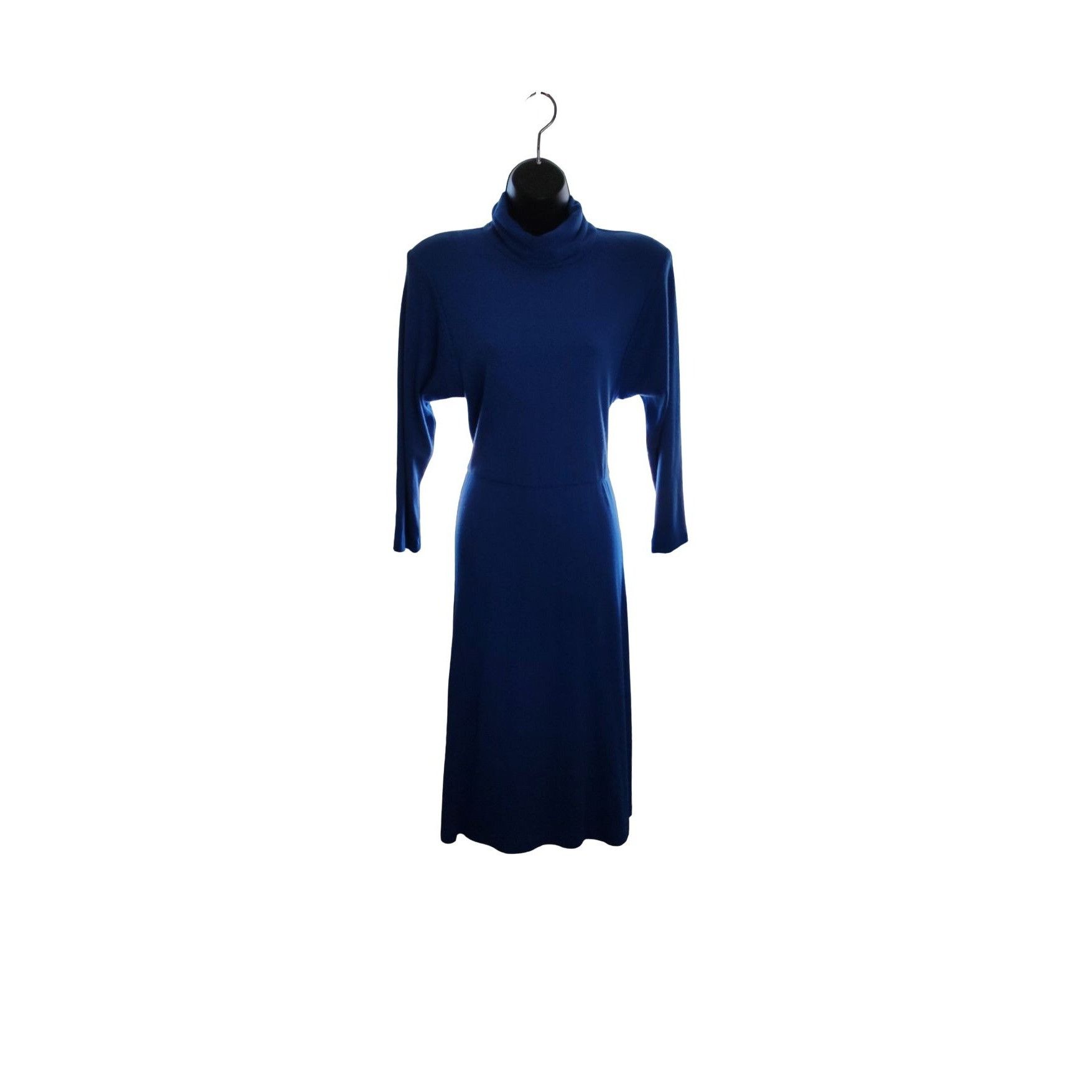 Vintage 1980's Joni Blair Blue Midi Dress Size M / US 6-8 / IT 42-44 - 6 Thumbnail