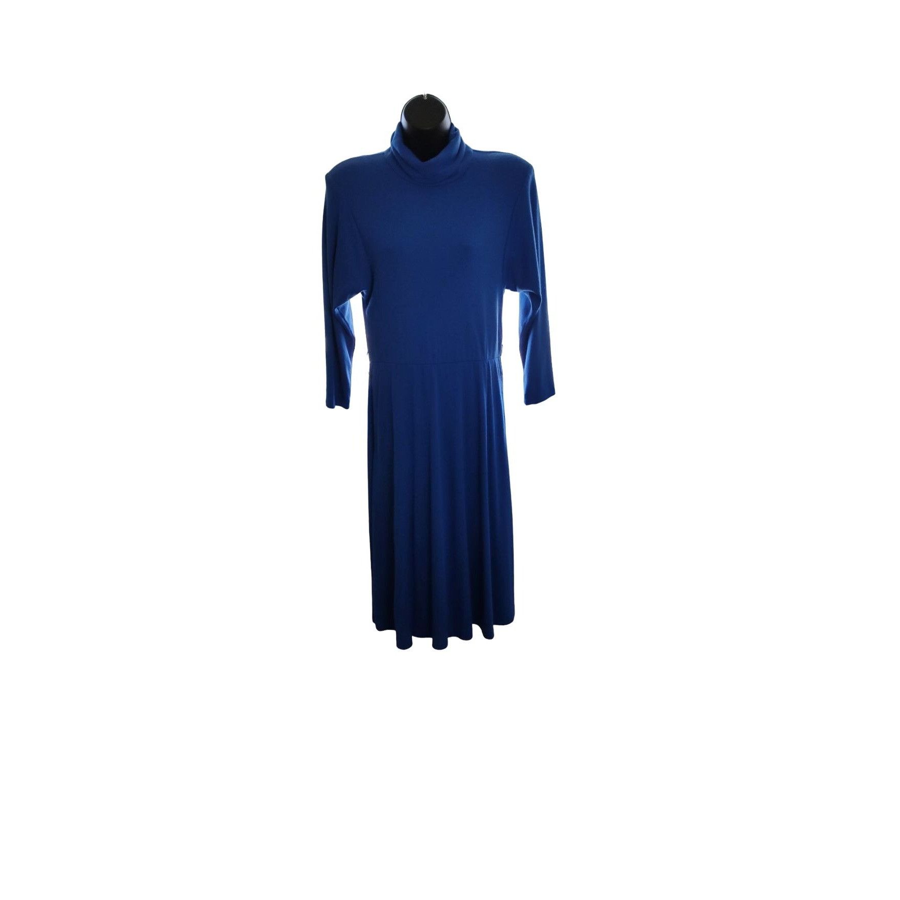 Vintage 1980's Joni Blair Blue Midi Dress Size M / US 6-8 / IT 42-44 - 5 Thumbnail