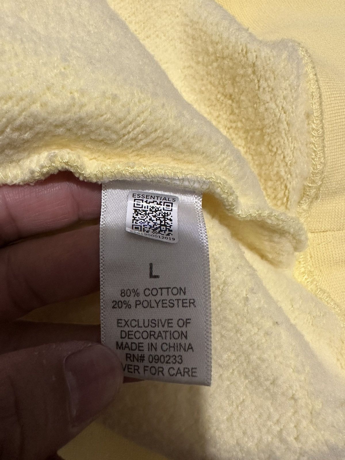Fear of God Fear of god essentials lemonade hoodie Size US L / EU 52-54 / 3 - 5 Thumbnail