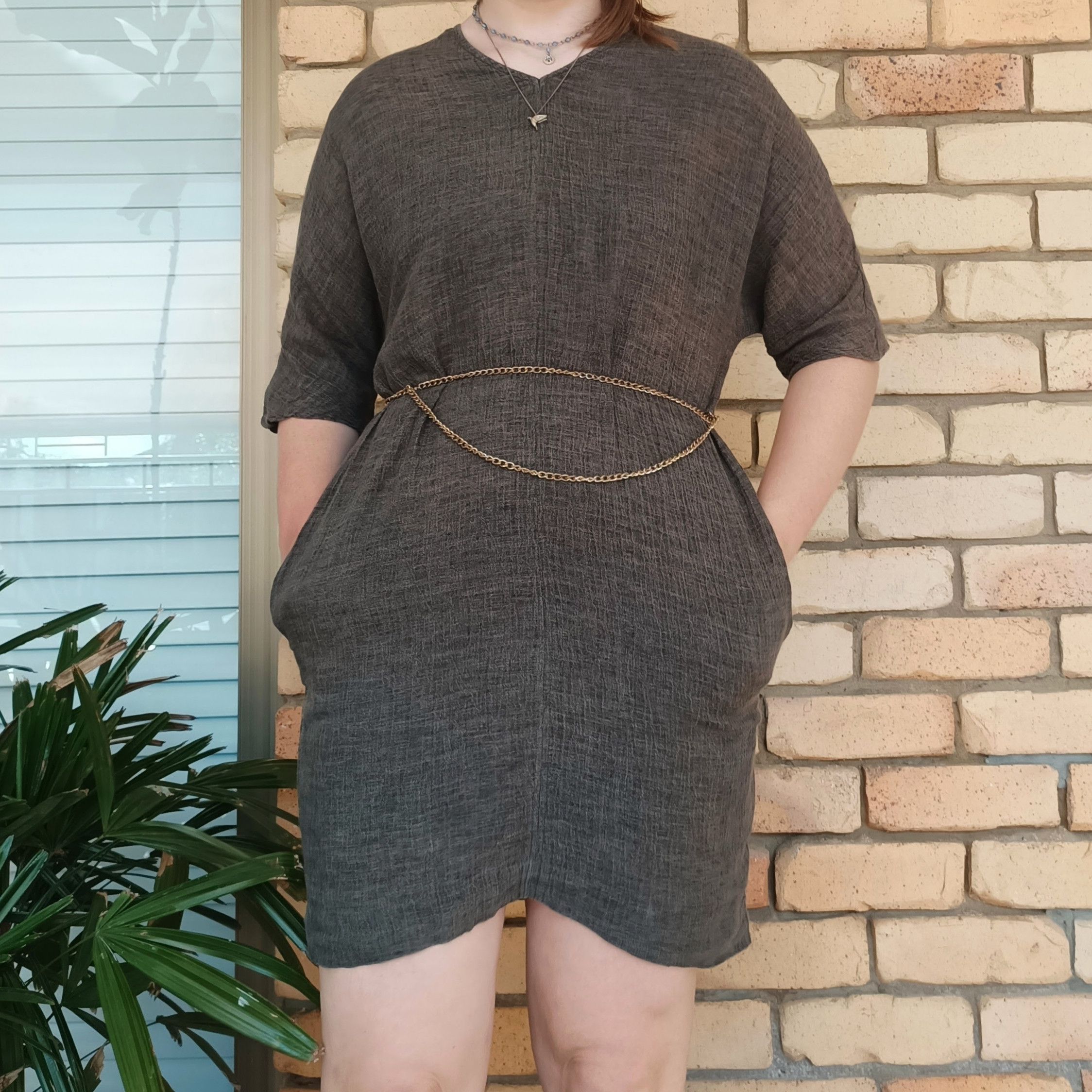 Designer × SMOCK Morrison khaki 100% linen short sleeve dress Size ONE SIZE - 1 Thumbnail
