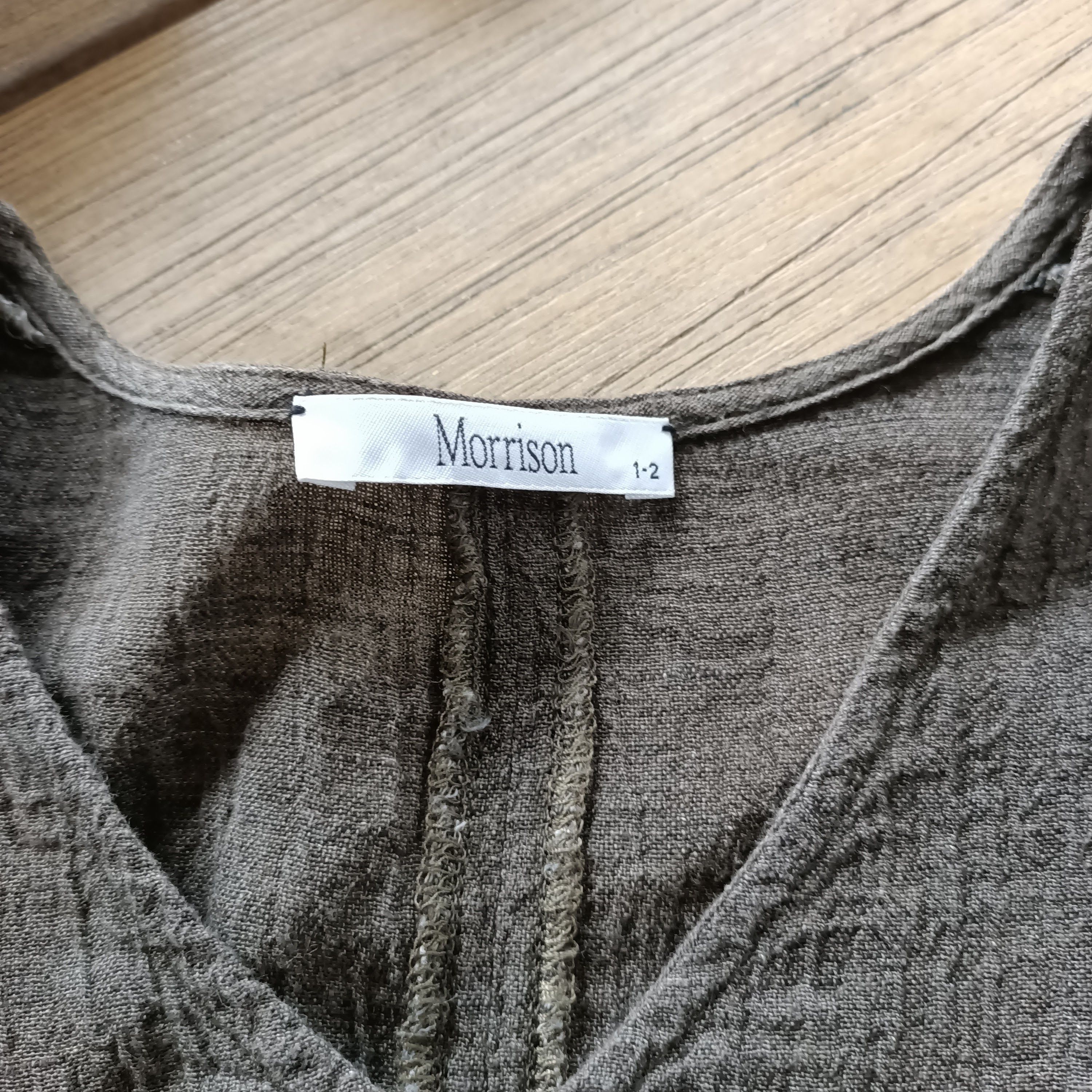 Designer × SMOCK Morrison khaki 100% linen short sleeve dress Size ONE SIZE - 3 Thumbnail